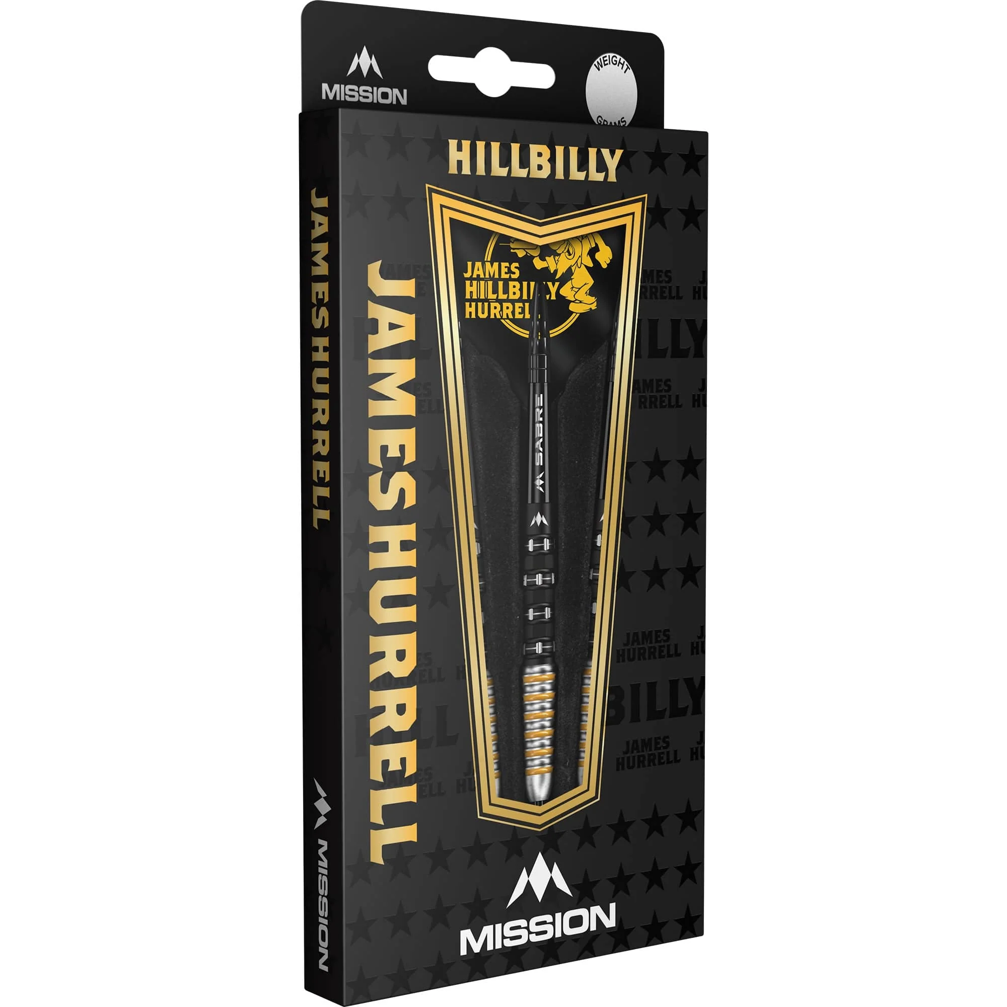 Mission James Hurrell Darts - Steel Tip - 95% Tungsten - V2 - Black PVD & Yellow - Image 3