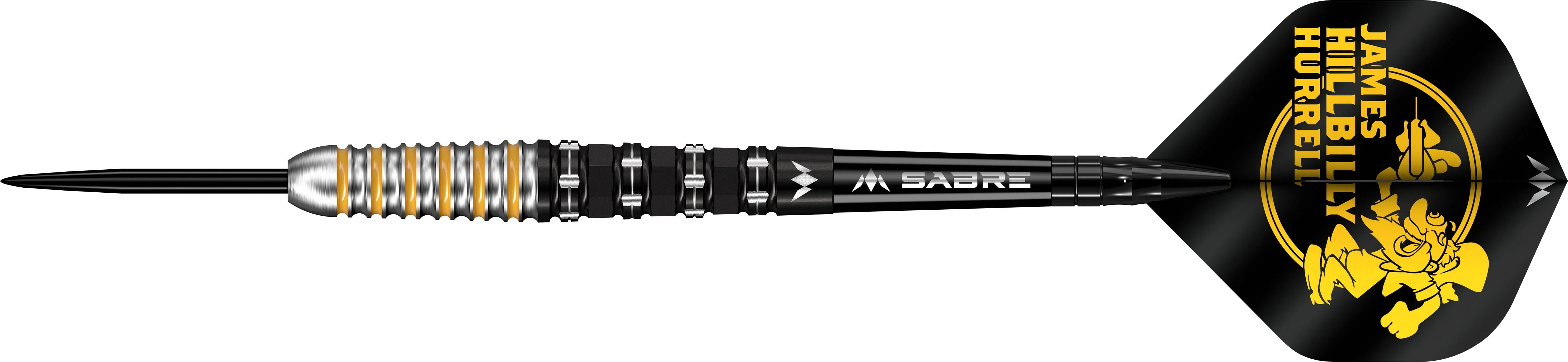Mission James Hurrell Darts - Steel Tip - 95% Tungsten - V2 - Black PVD & Yellow - Image 4