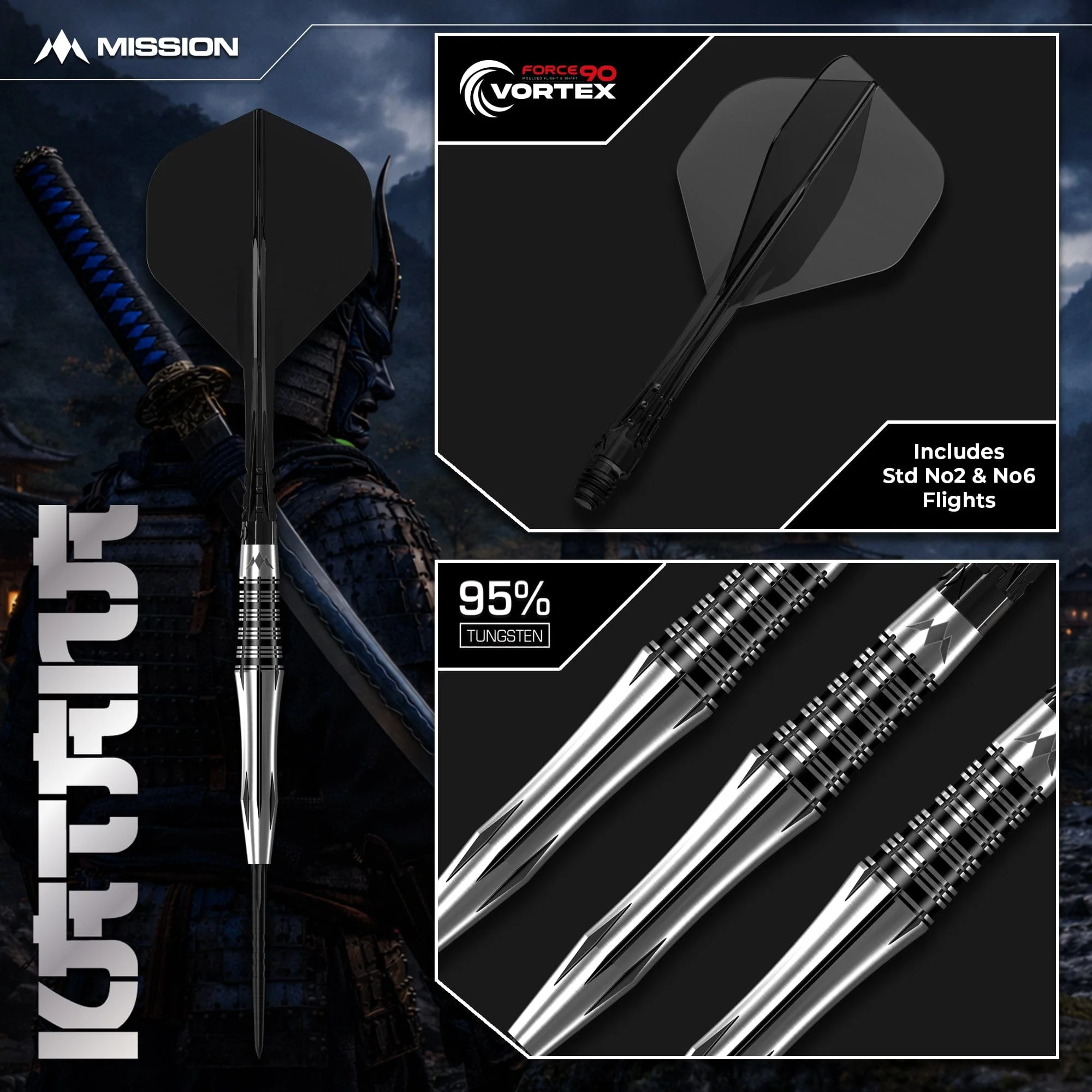 Mission Katana Darts - Steel Tip - 95% Tungsten - Image 7