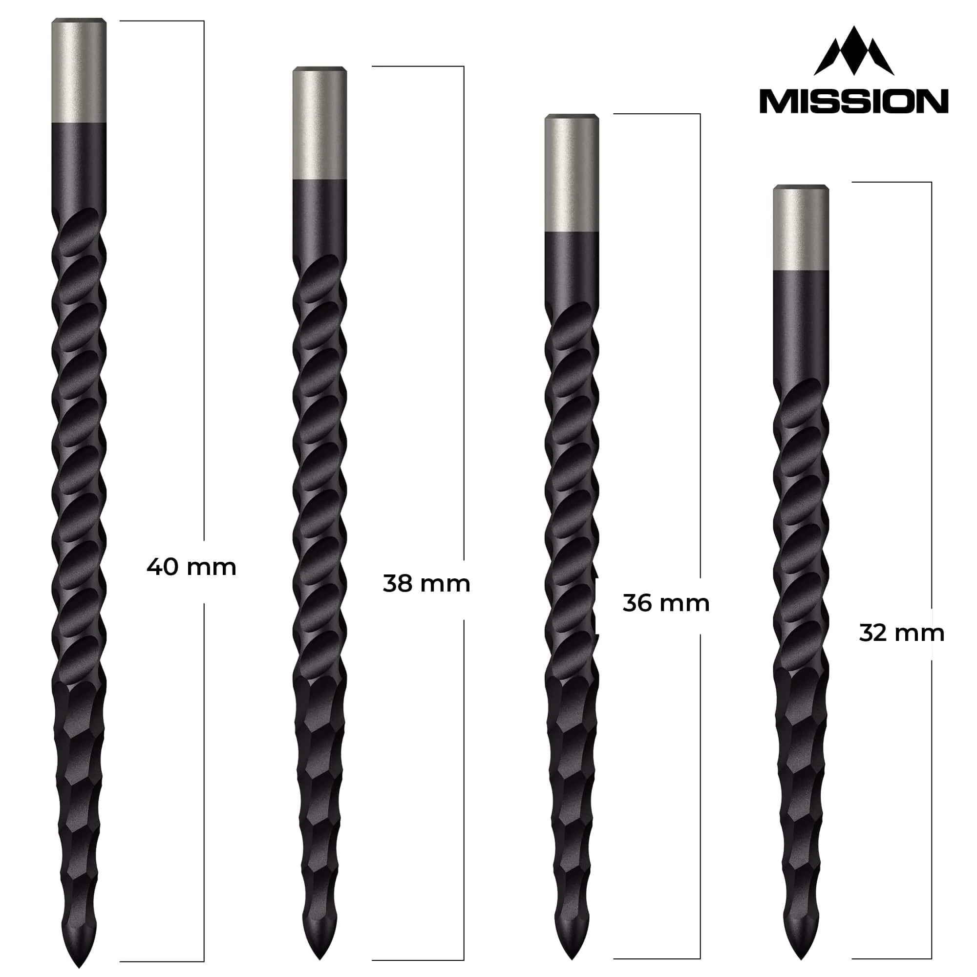 *Mission Lunar CS Dart Points - Spare Points - Rough Cut - Black - Image 7
