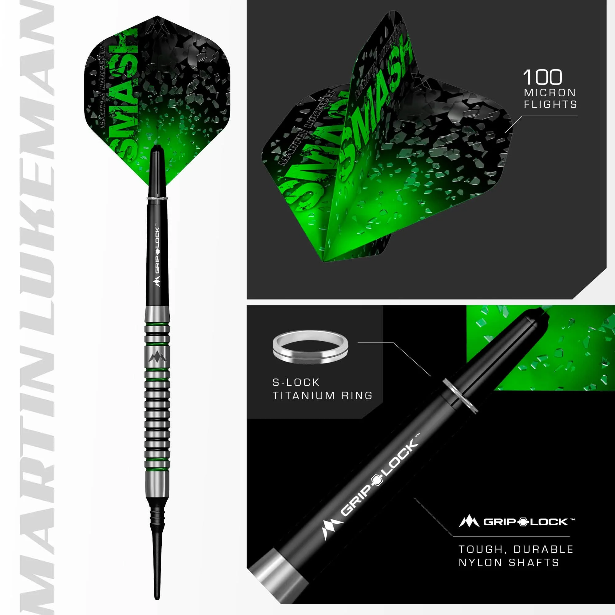 Mission Martin Lukeman Darts - Soft Tip - Black & Green - 20g - Image 6