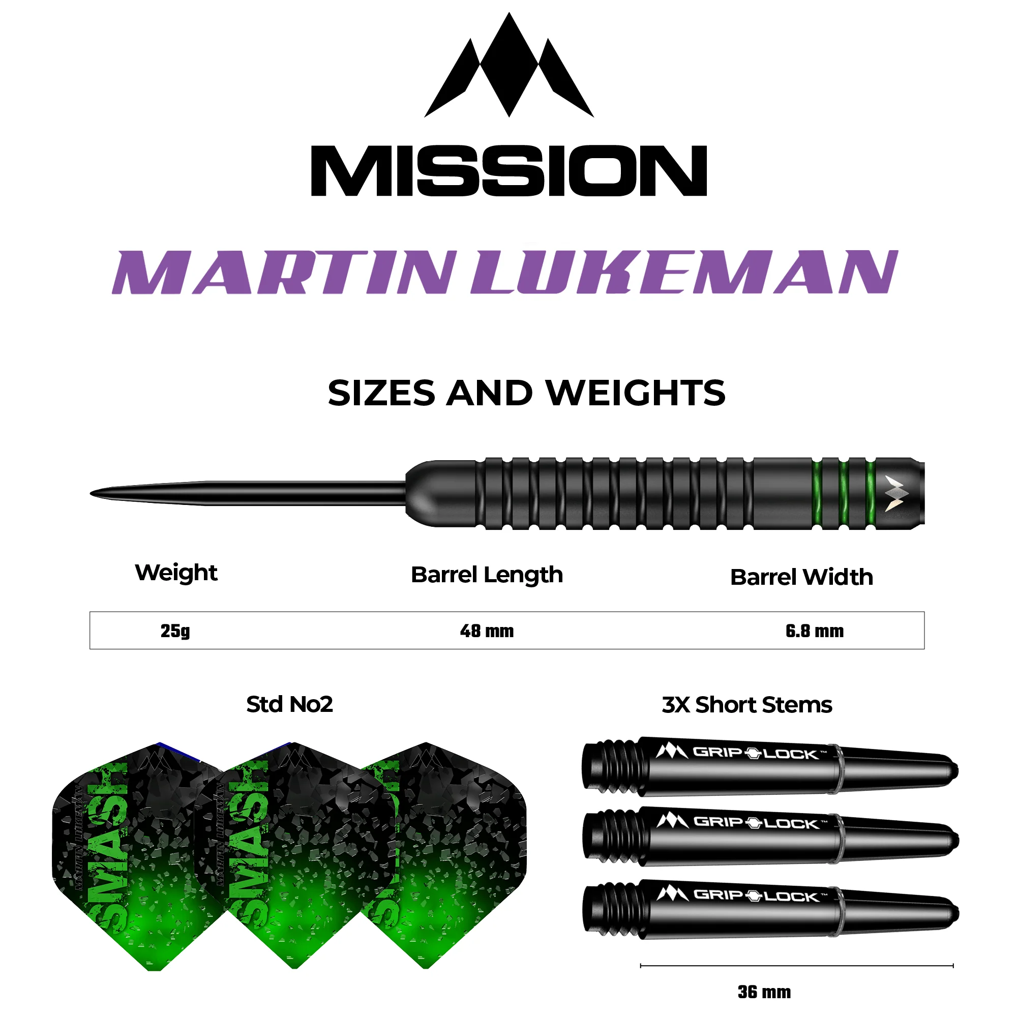 Mission Martin Lukeman Darts - Steel Tip - 90% - Smash - Black Titanium - Image 8