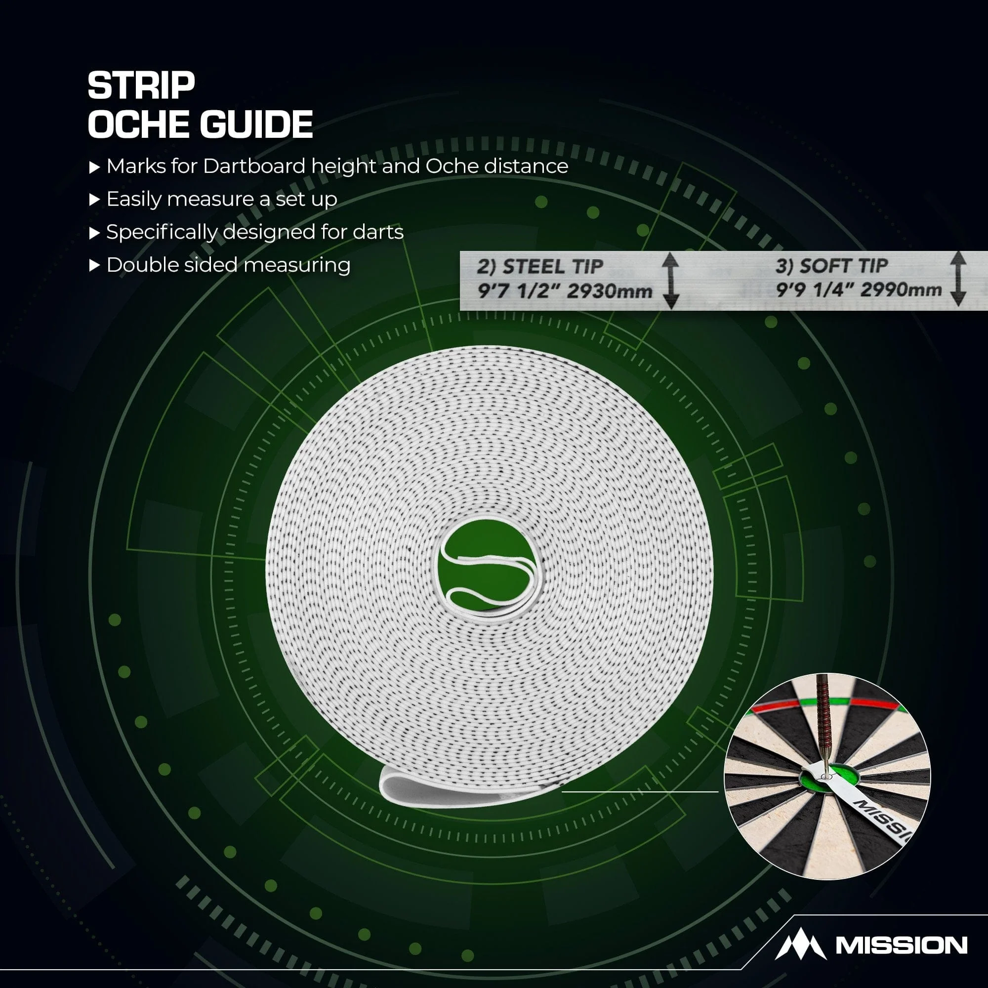 *Mission Measuring Tape Strip - Board And Oche Guide - Easy Set Up - Image 4