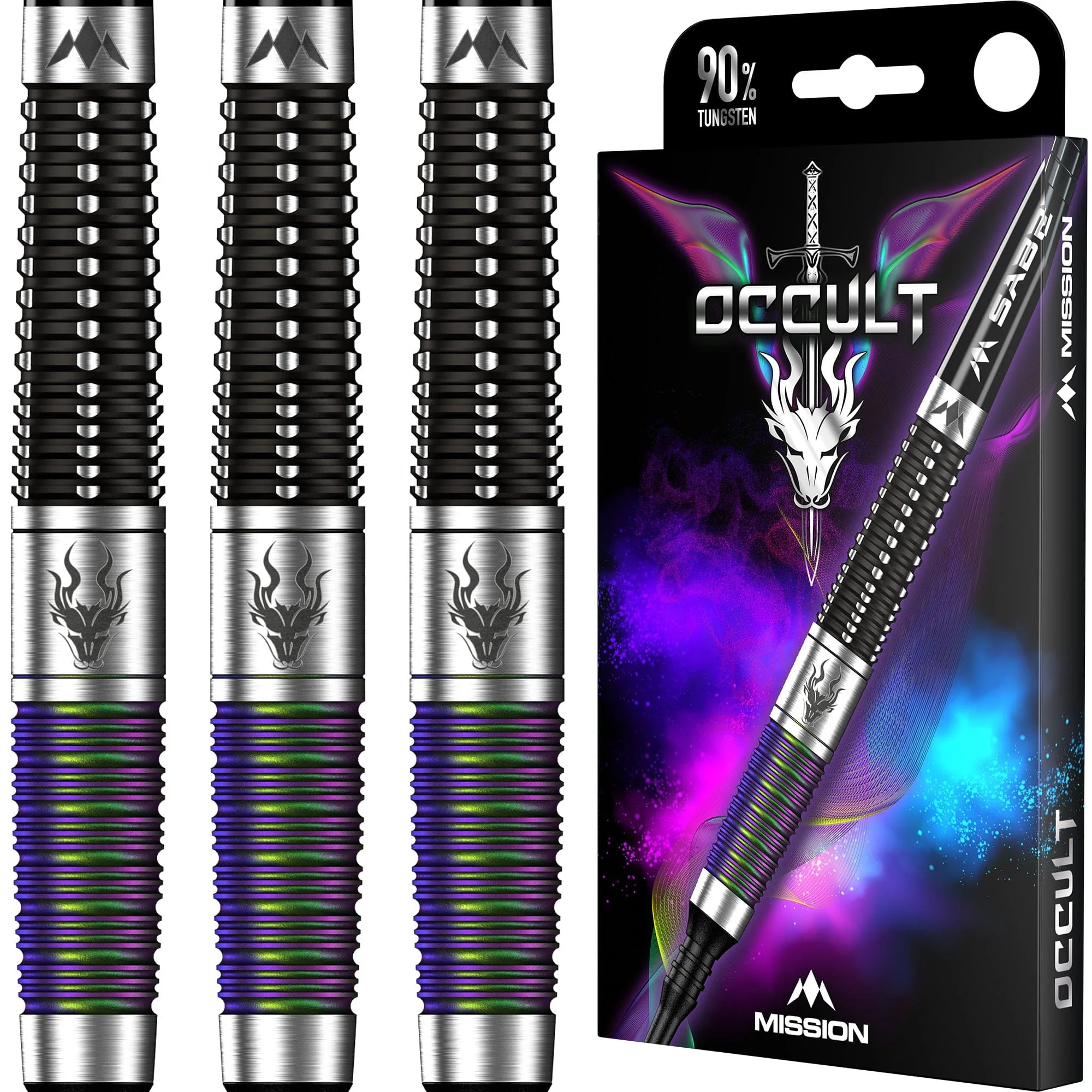 Mission Occult Darts - Soft Tip - 90% - Black & Coral PVD - Image 3