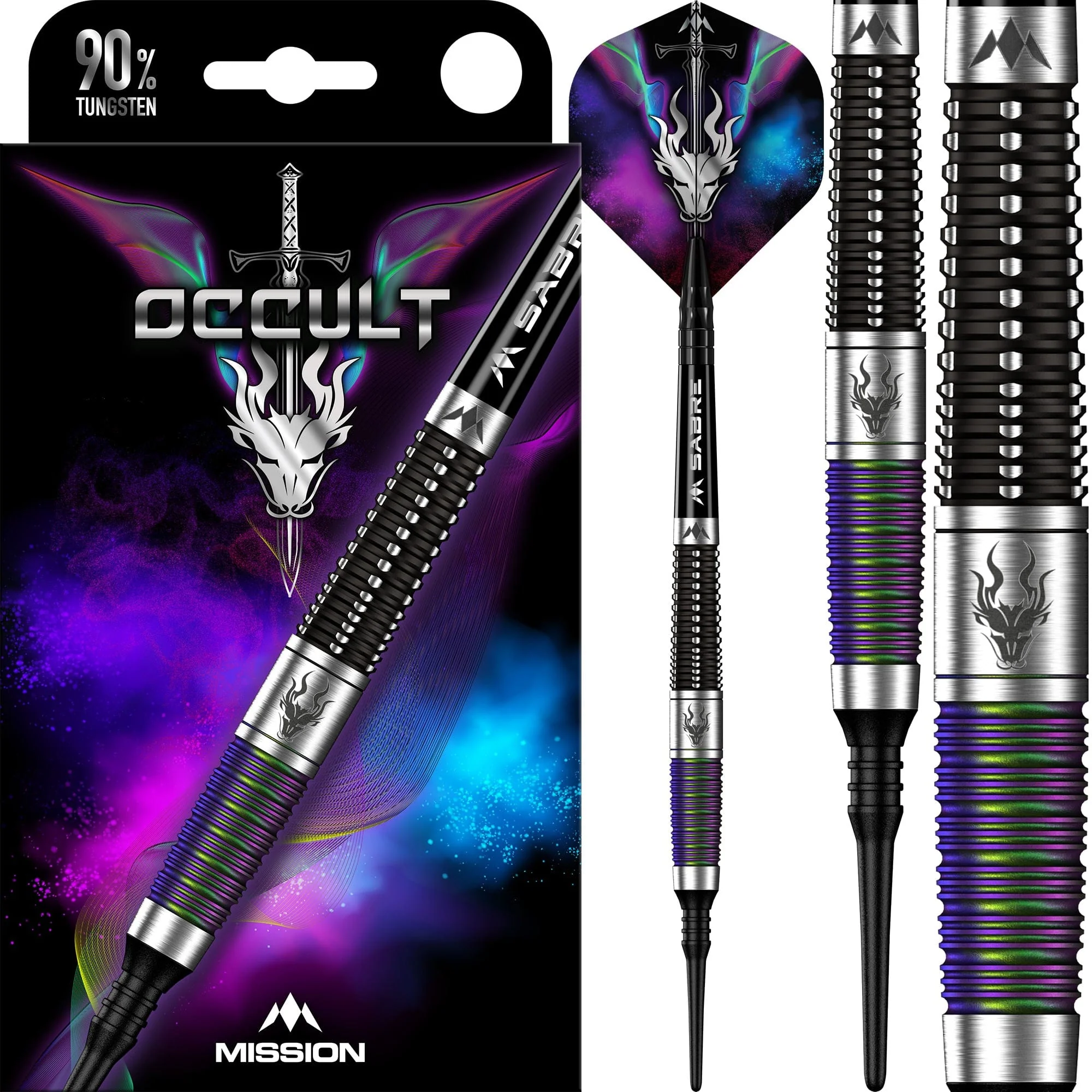 Mission Occult Darts - Soft Tip - 90% - Black & Coral PVD - Image 5