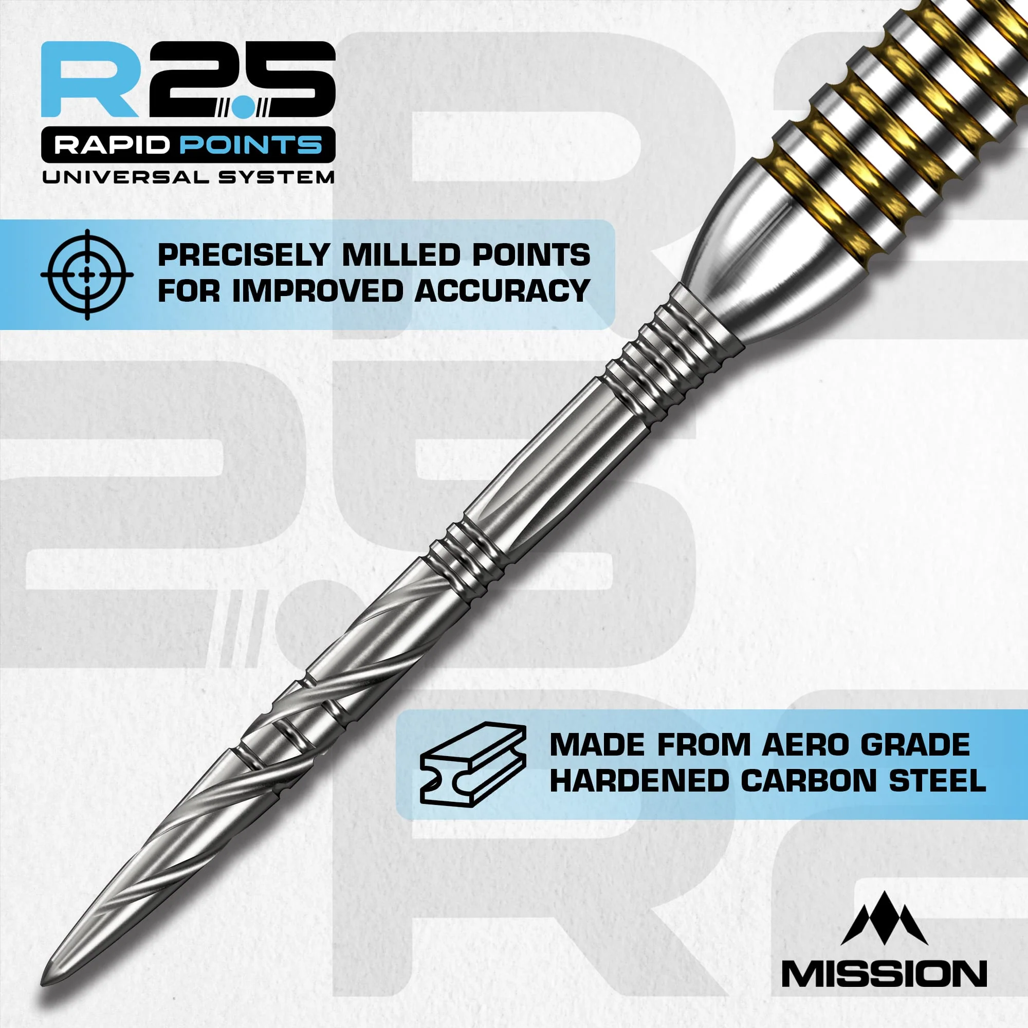 Mission R2.5 Rapid Dart Points - Steel Tip - SGV - Image 5