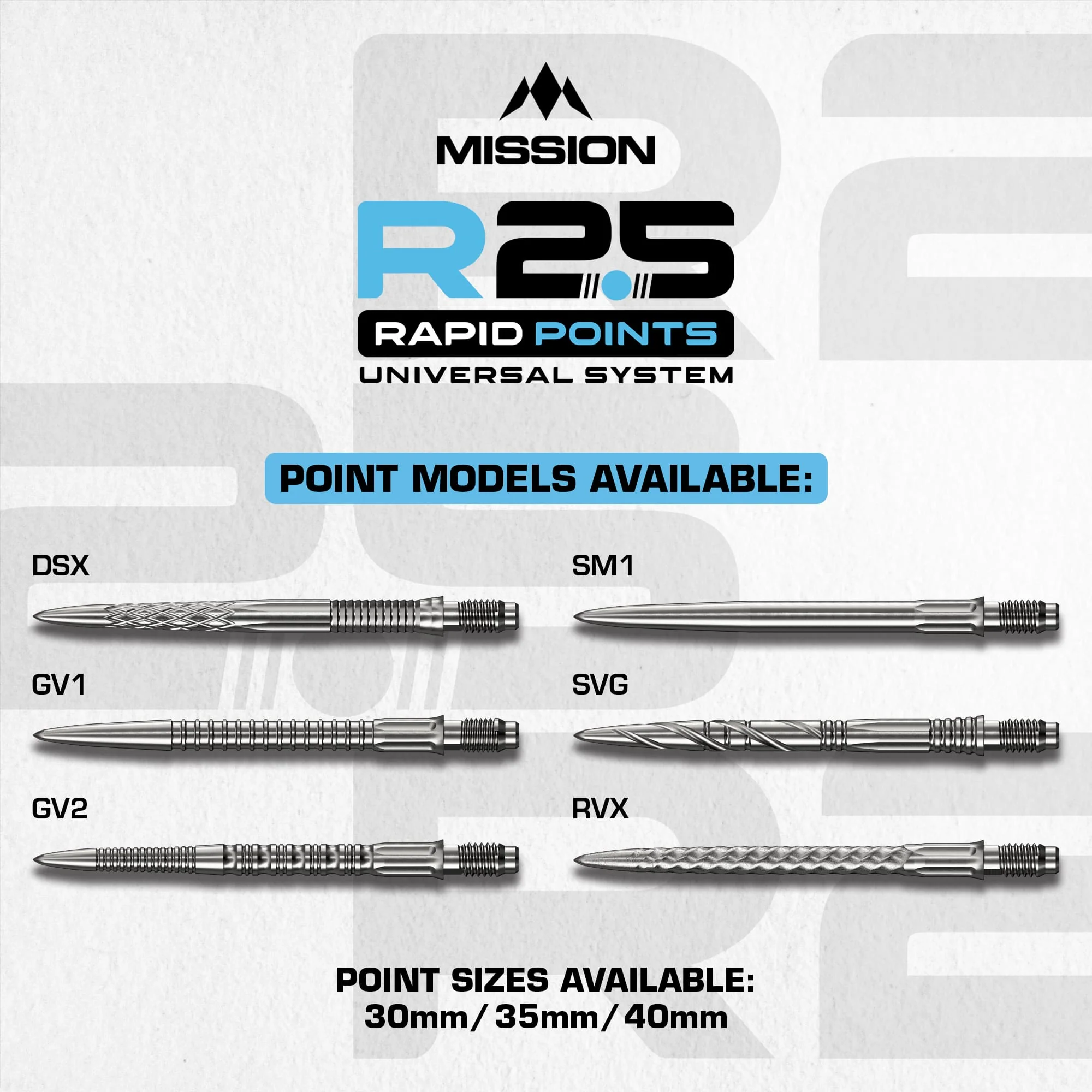 Mission R2.5 Rapid Dart Points - Steel Tip - SGV - Image 7