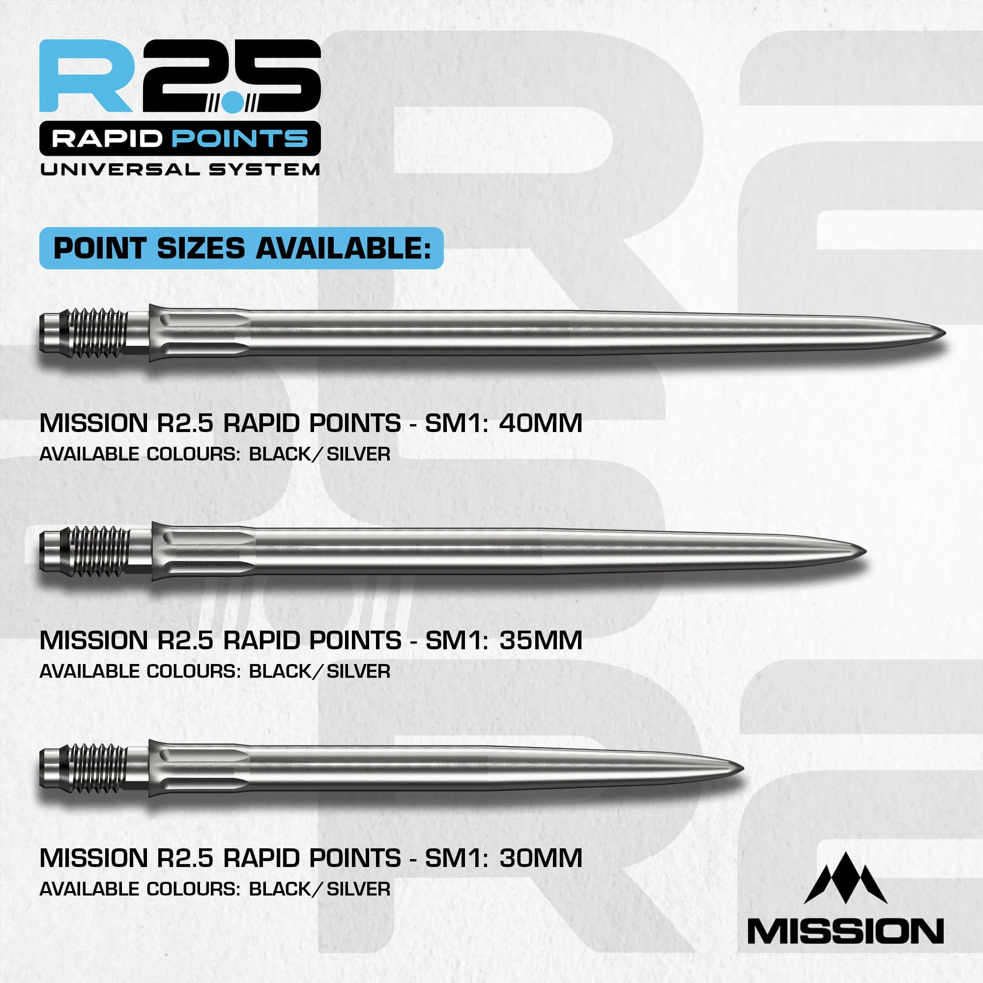 Mission R2.5 Rapid Dart Points - Steel Tip - SM1 - Image 4