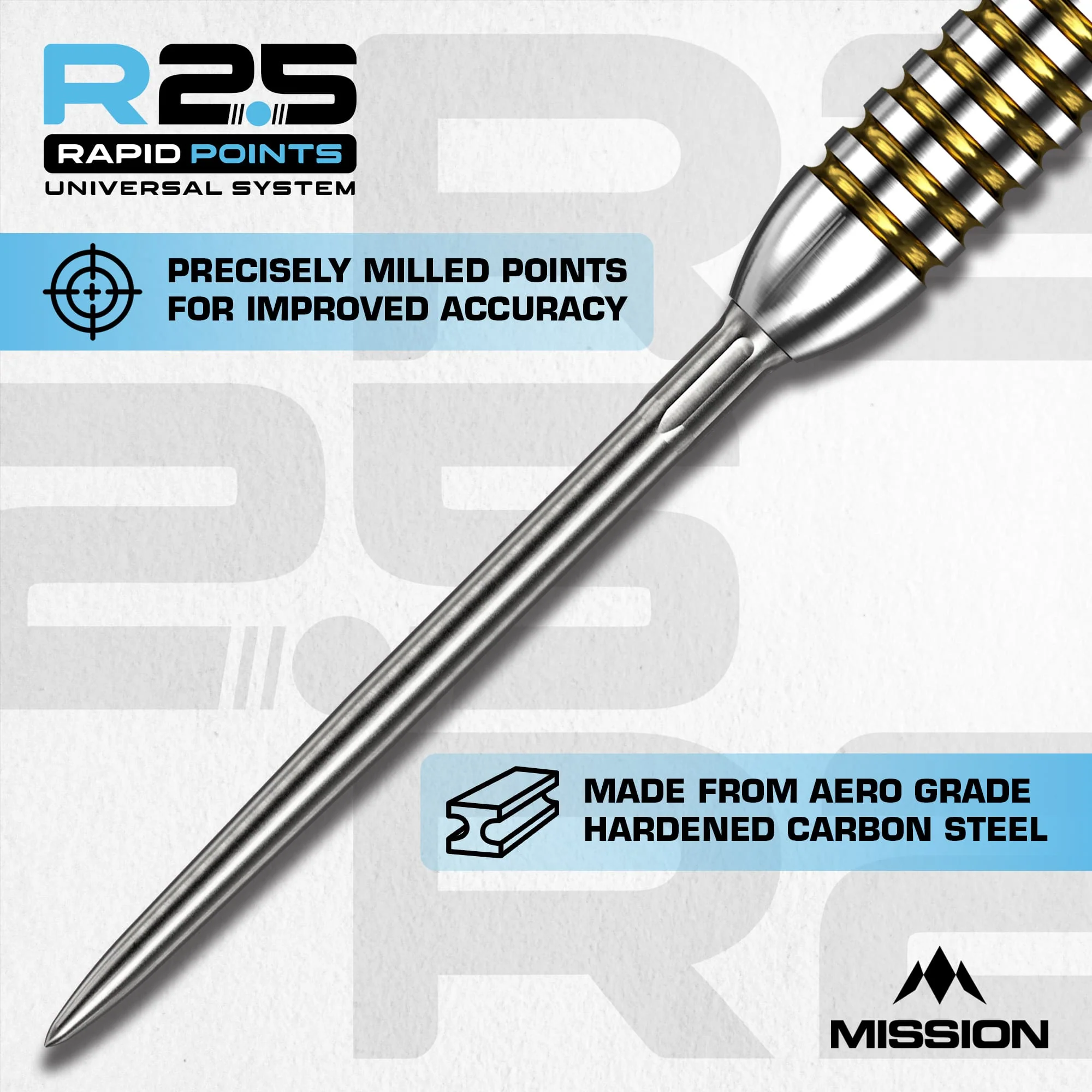 Mission R2.5 Rapid Dart Points - Steel Tip - SM1 - Image 5
