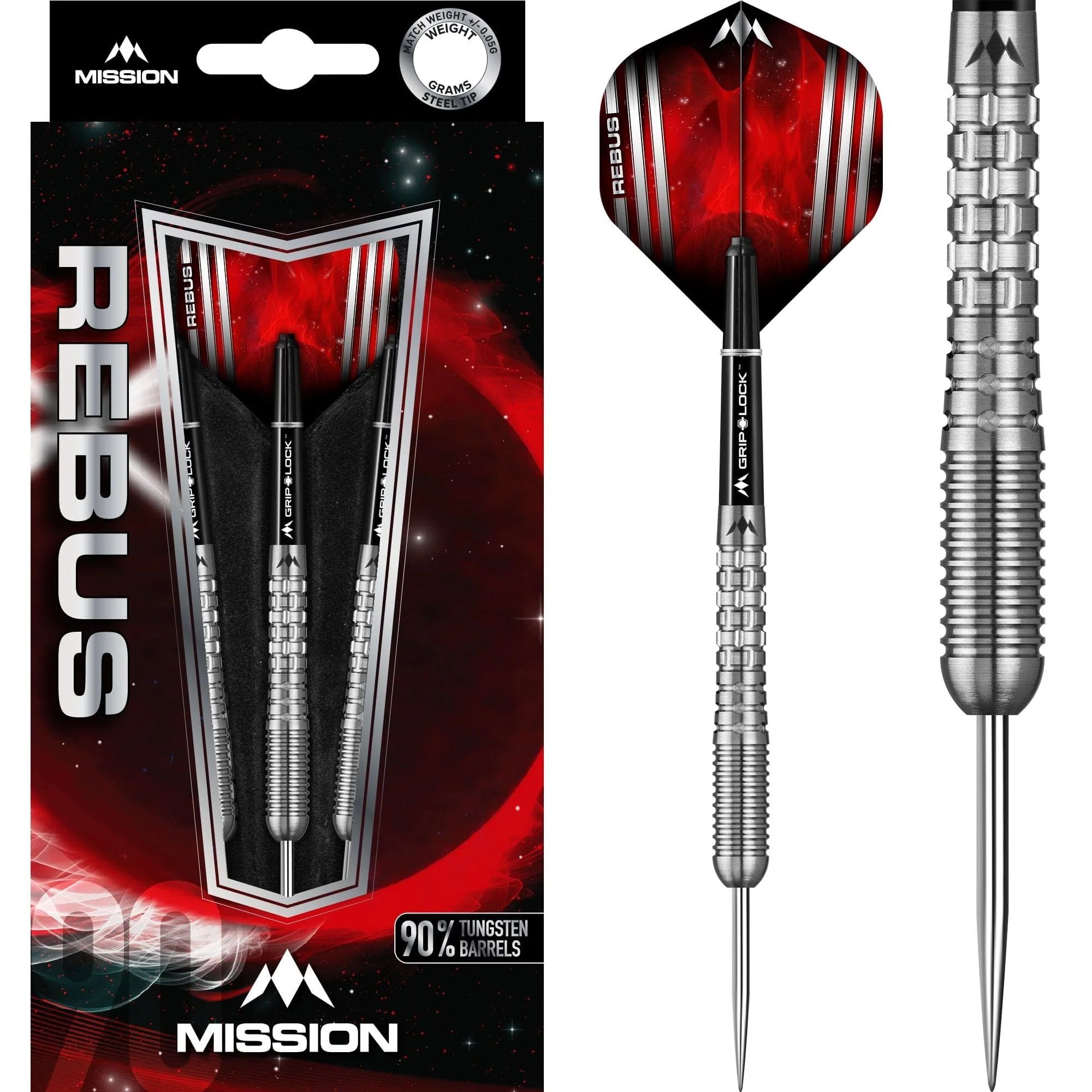 *Mission Rebus Darts - Steel Tip - M2 - Front Ring Grip