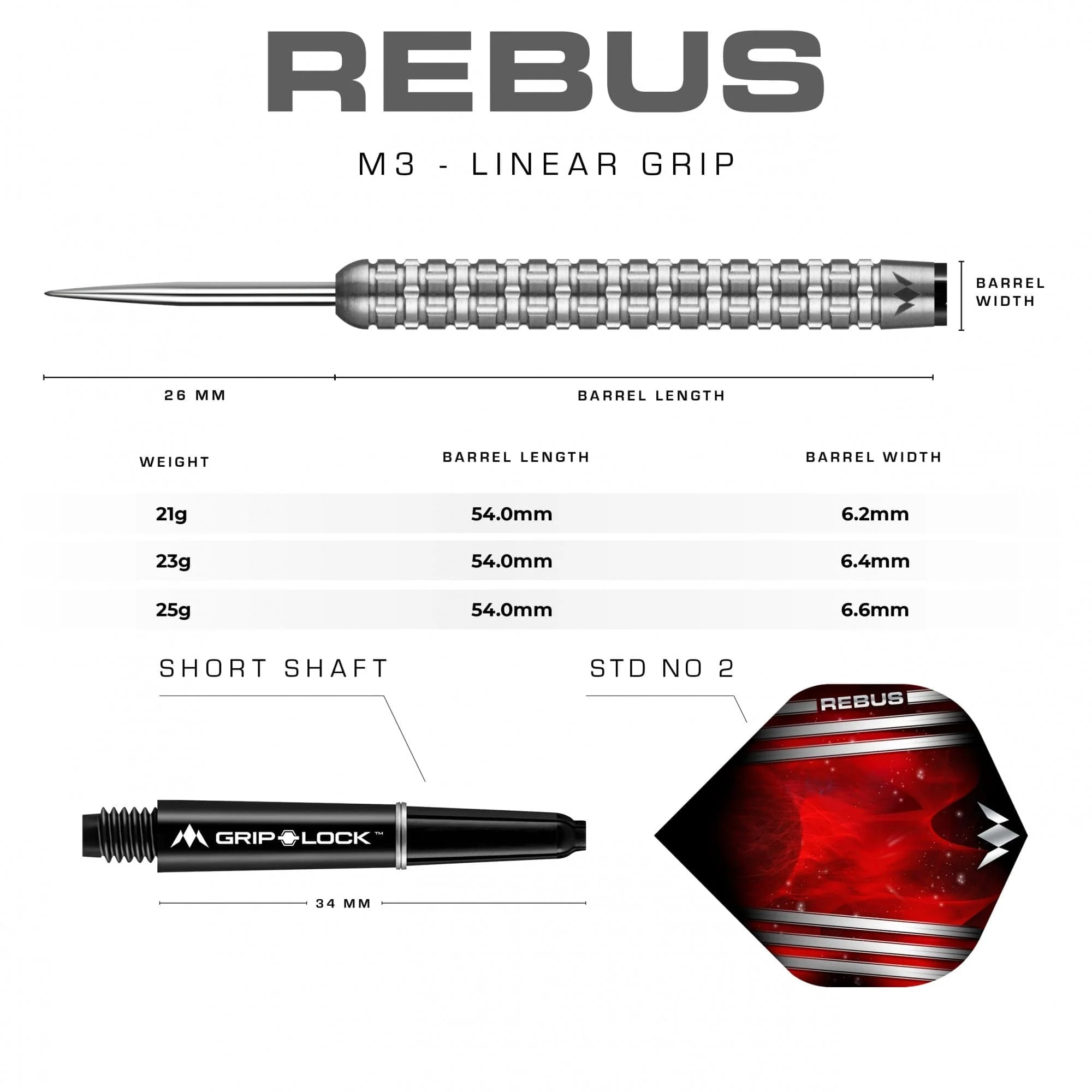 Mission Rebus Darts - Steel Tip - M3 - Linear Grip - Image 4