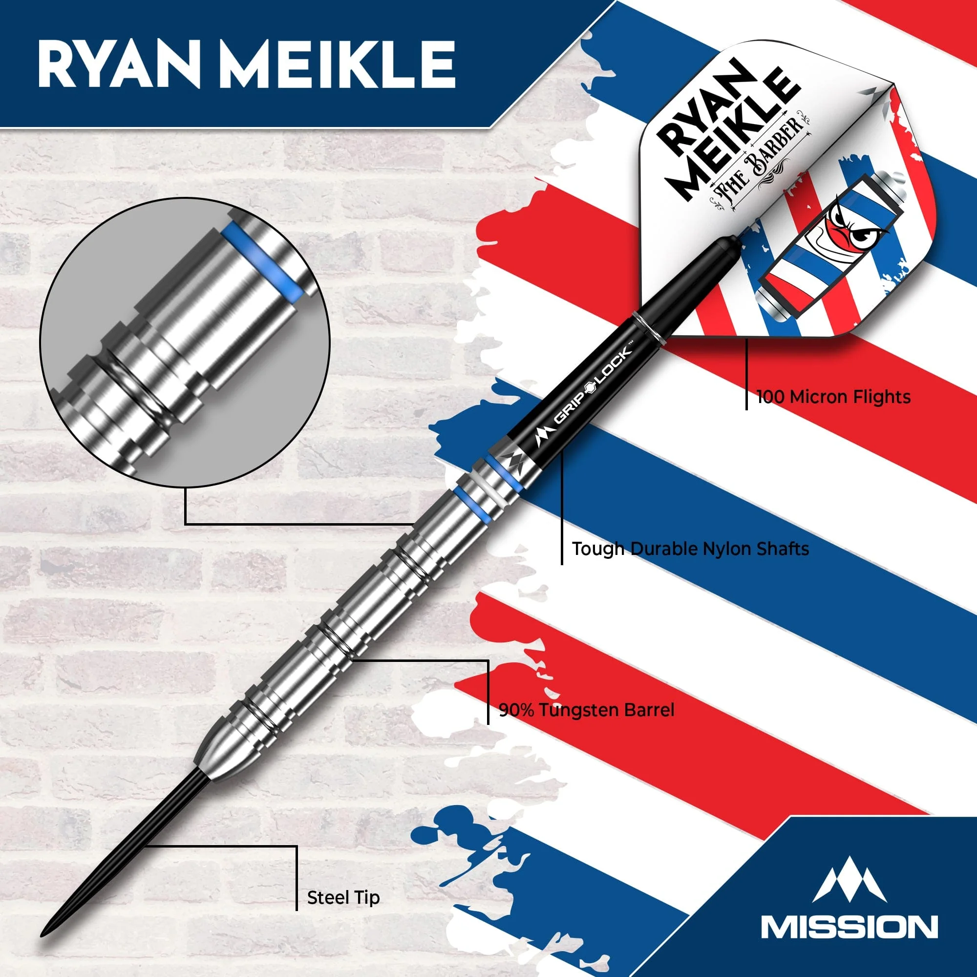 Mission Ryan Meikle Darts - Steel Tip - 90% Tungsten - Image 2