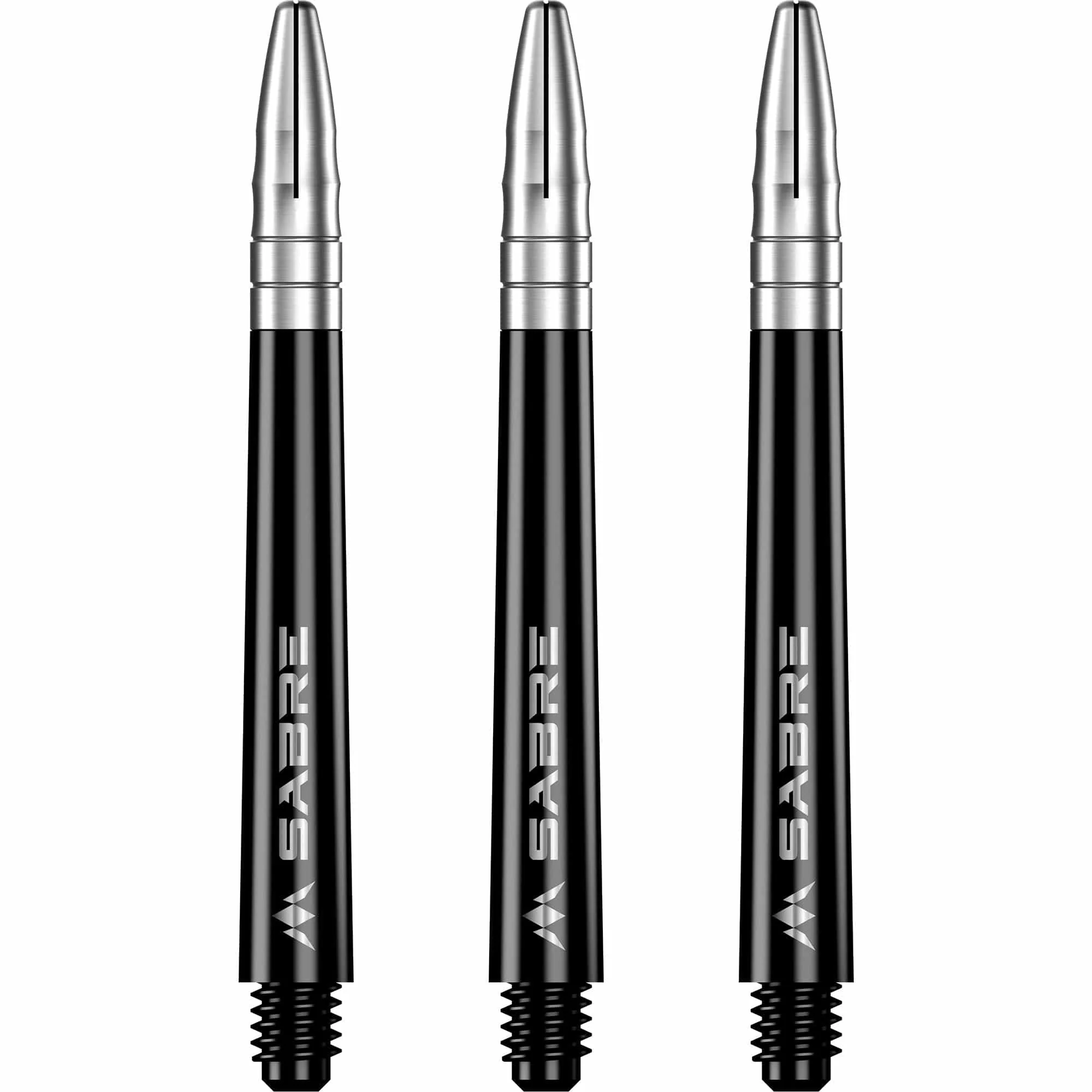 *Mission Sabre Shafts - Polycarbonate Dart Stems - Black - Silver Top - Image 2