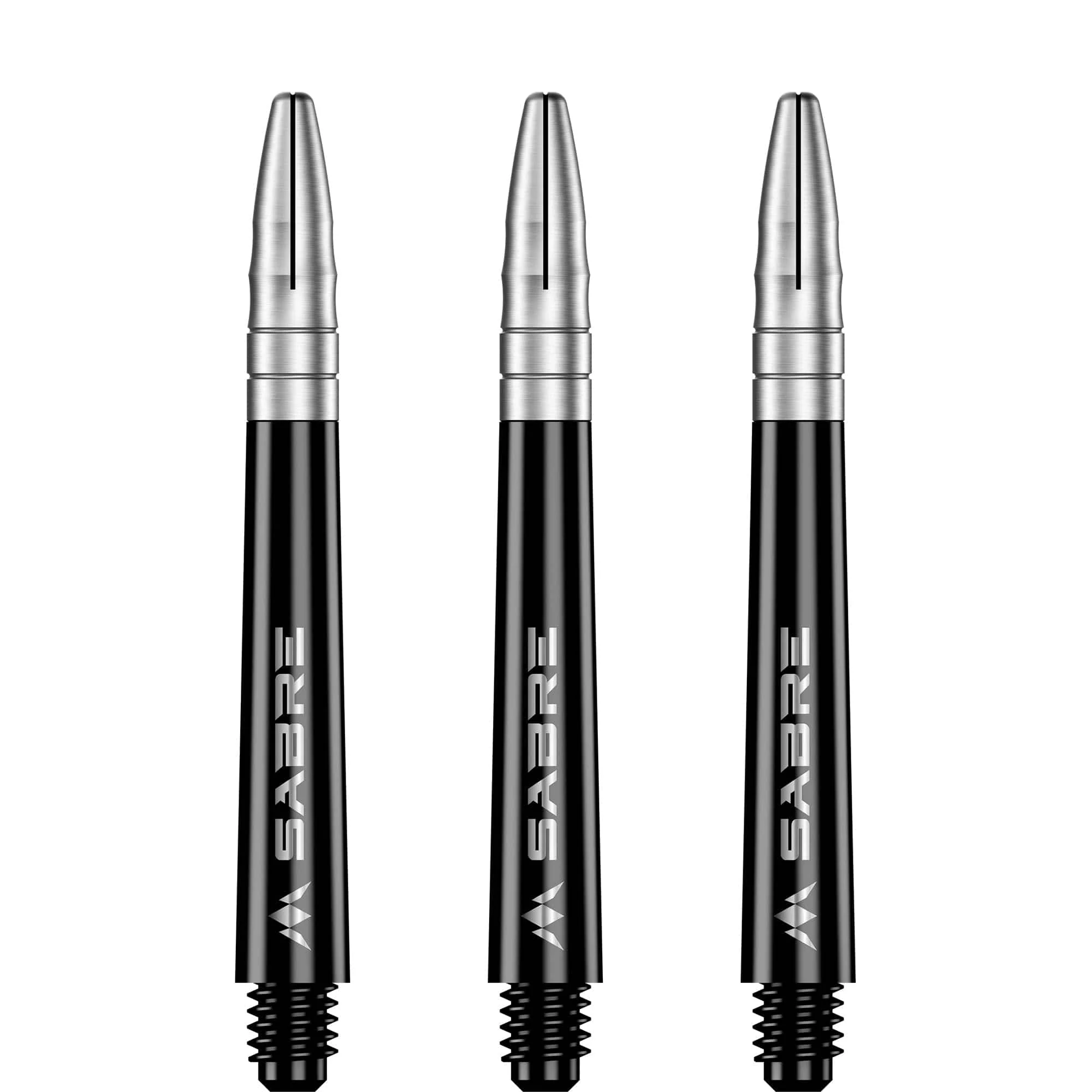 *Mission Sabre Shafts - Polycarbonate Dart Stems - Black - Silver Top - Image 3