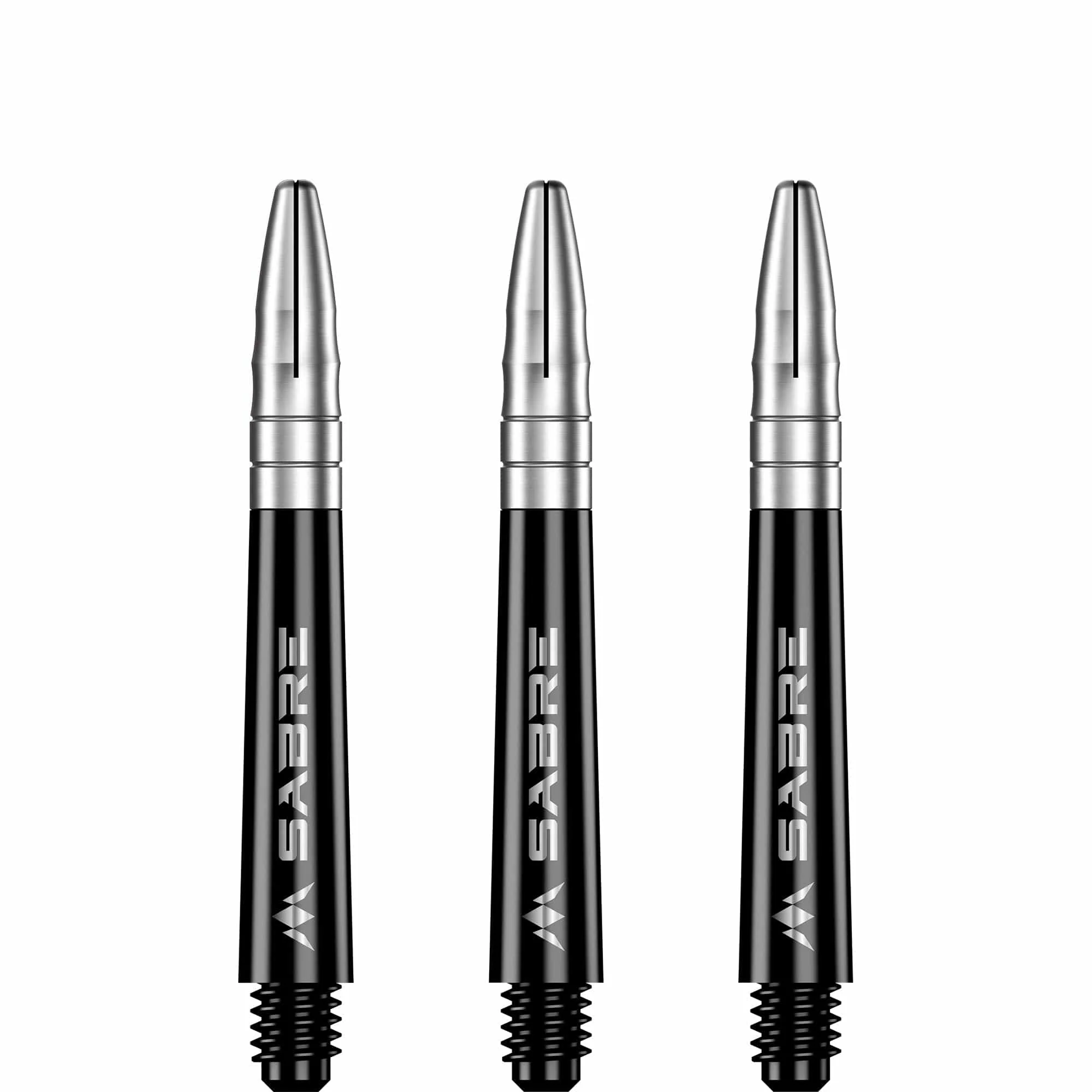 *Mission Sabre Shafts - Polycarbonate Dart Stems - Black - Silver Top - Image 4