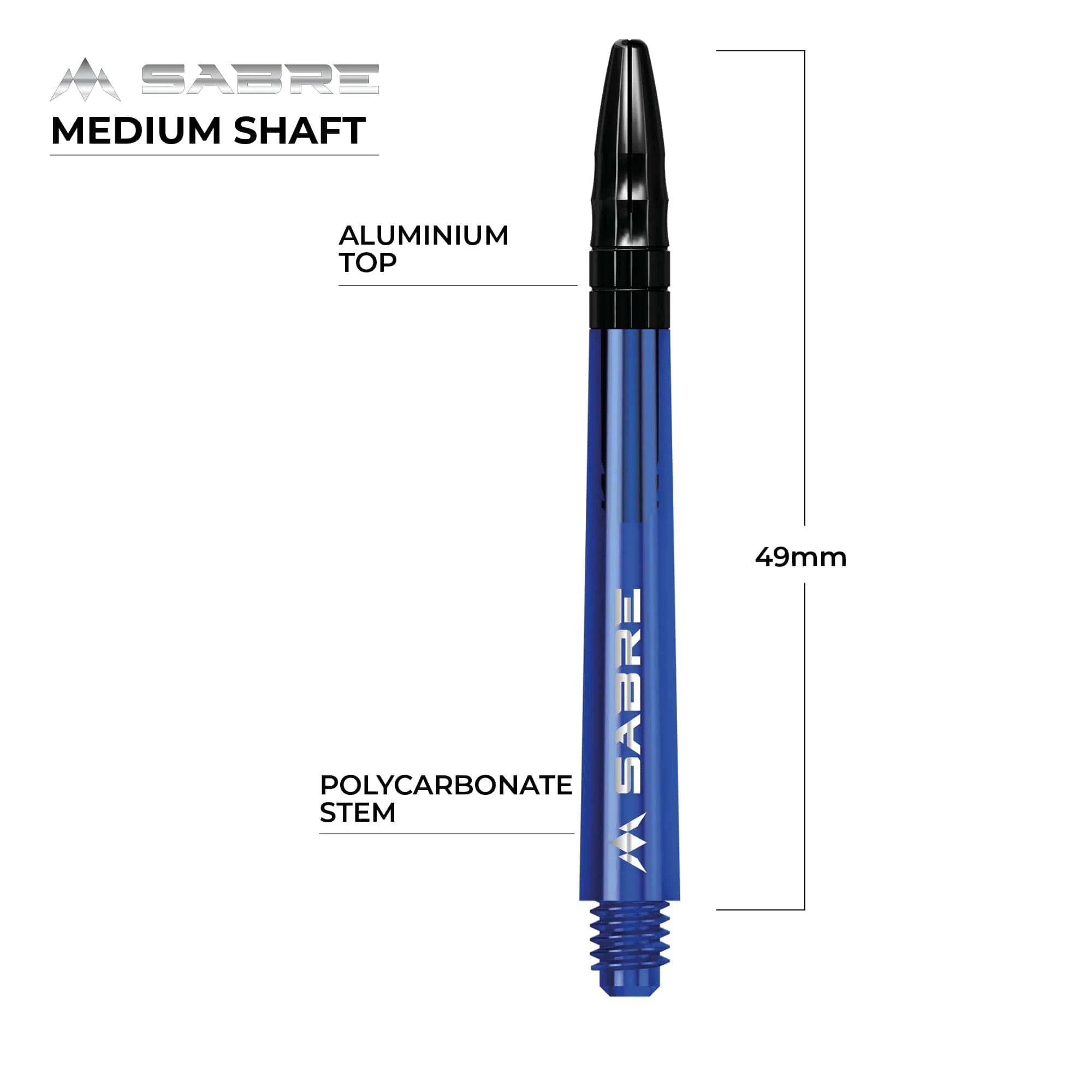 *Mission Sabre Shafts - Polycarbonate Dart Stems - Blue - Black Top - Image 8