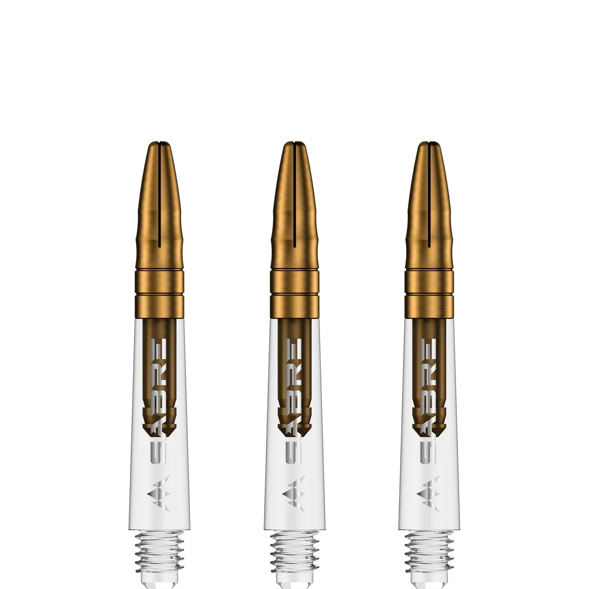 *Mission Sabre Shafts - Polycarbonate Dart Stems - Clear - Gold Top - Image 5