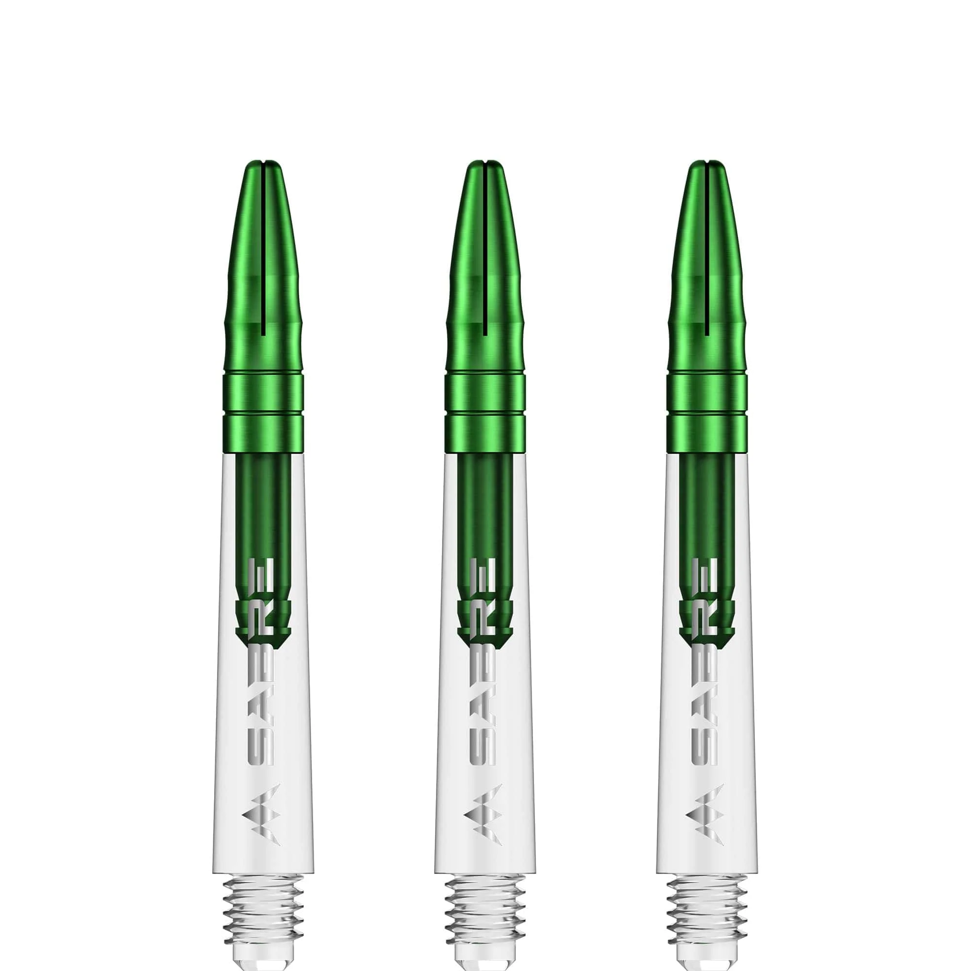 *Mission Sabre Shafts - Polycarbonate Dart Stems - Clear - Green Top - Image 4