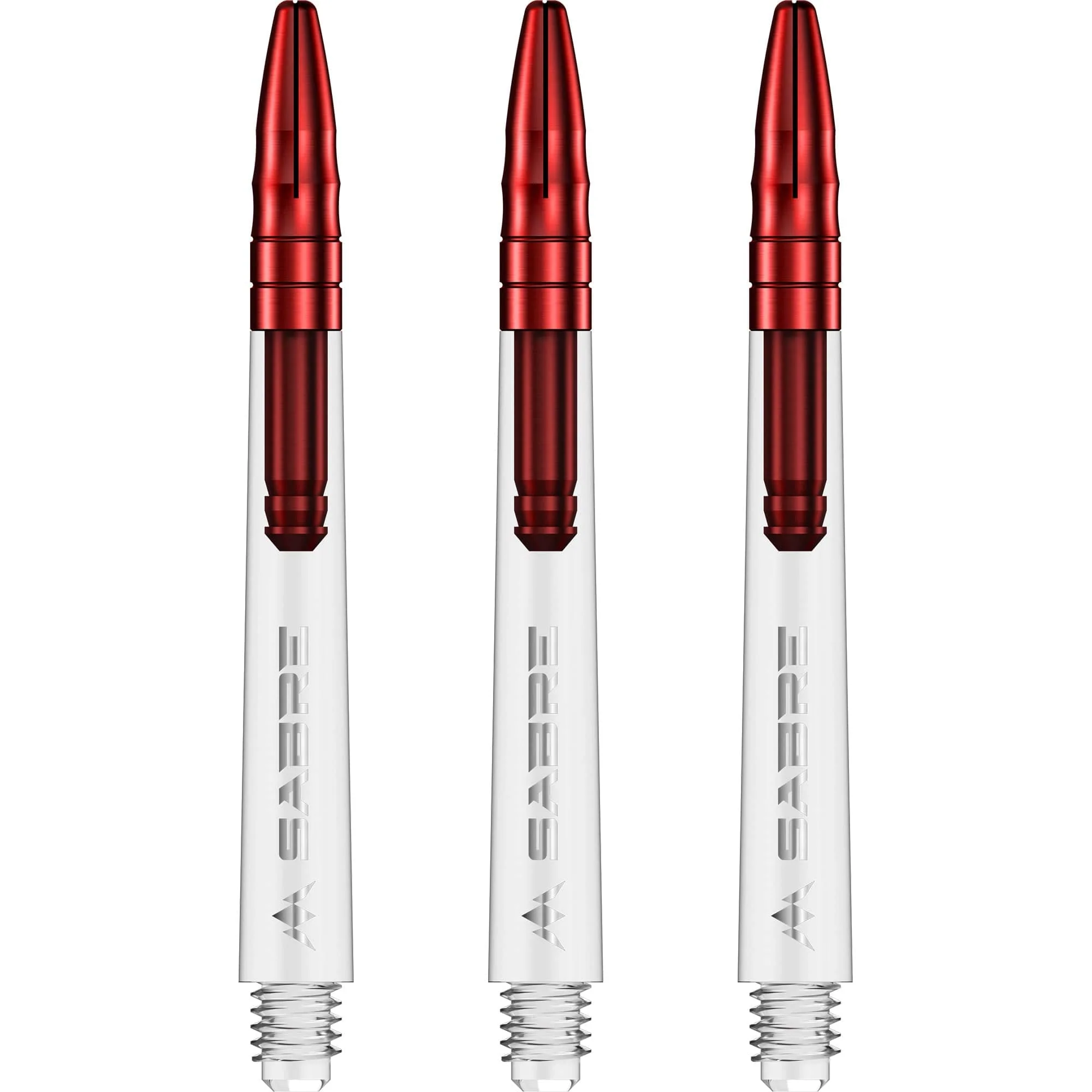 *Mission Sabre Shafts - Polycarbonate Dart Stems - Clear - Red Top - Image 2