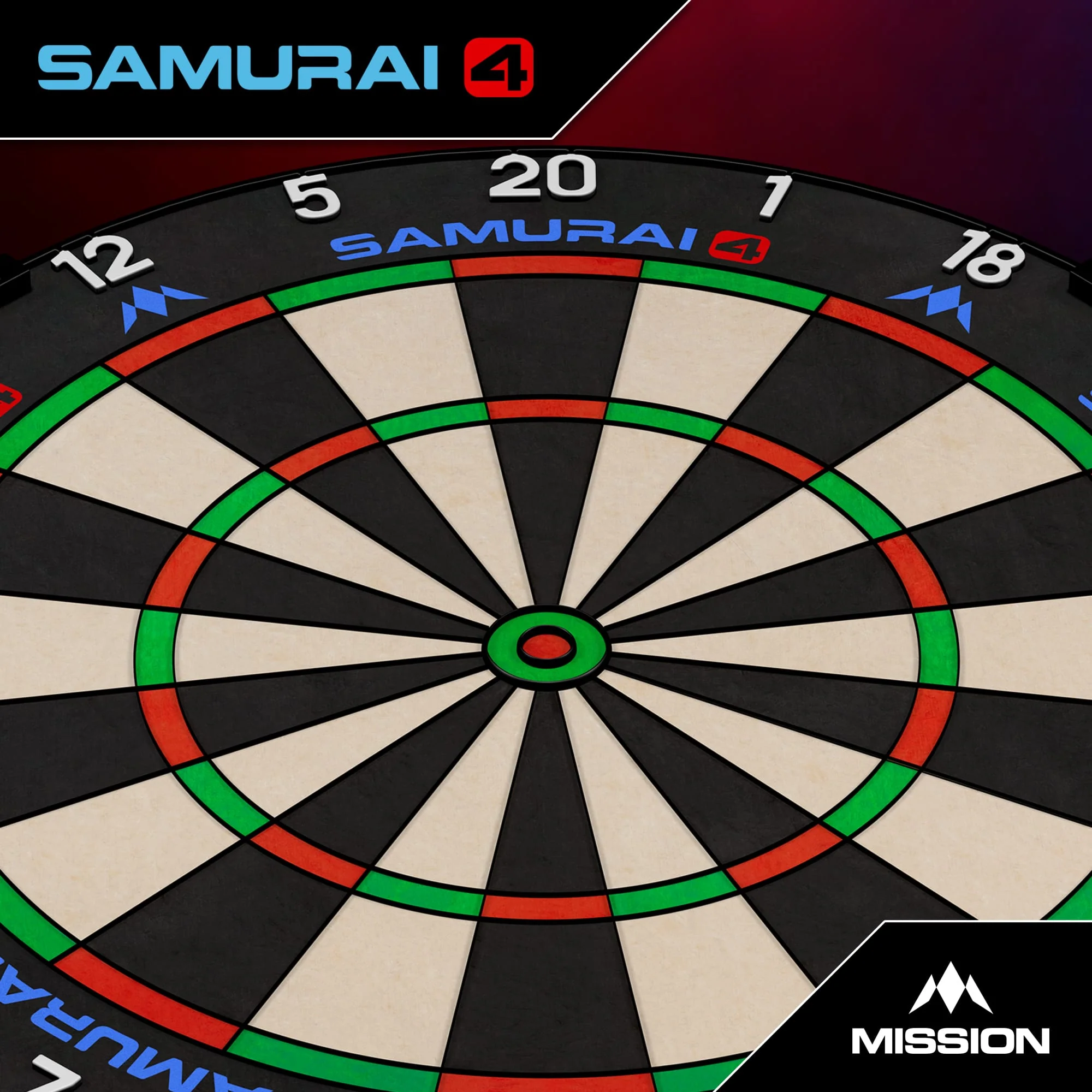 Mission Samurai 4 Dartboard - Professional - Knife Wire - Black Spider - Image 2