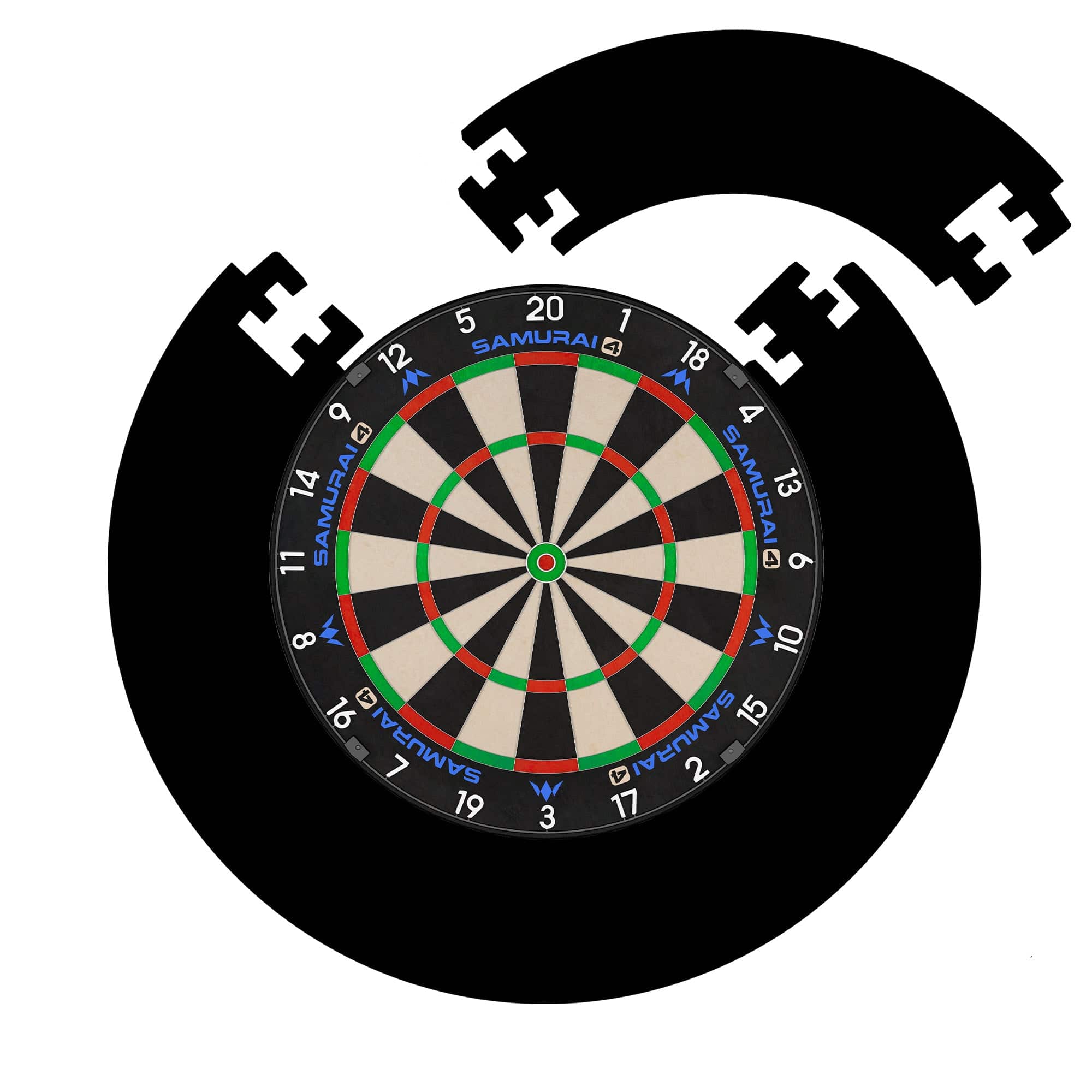 Mission Samurai 4 Dartboard Set - Dart Board & Jigsaw Surround - Image 3