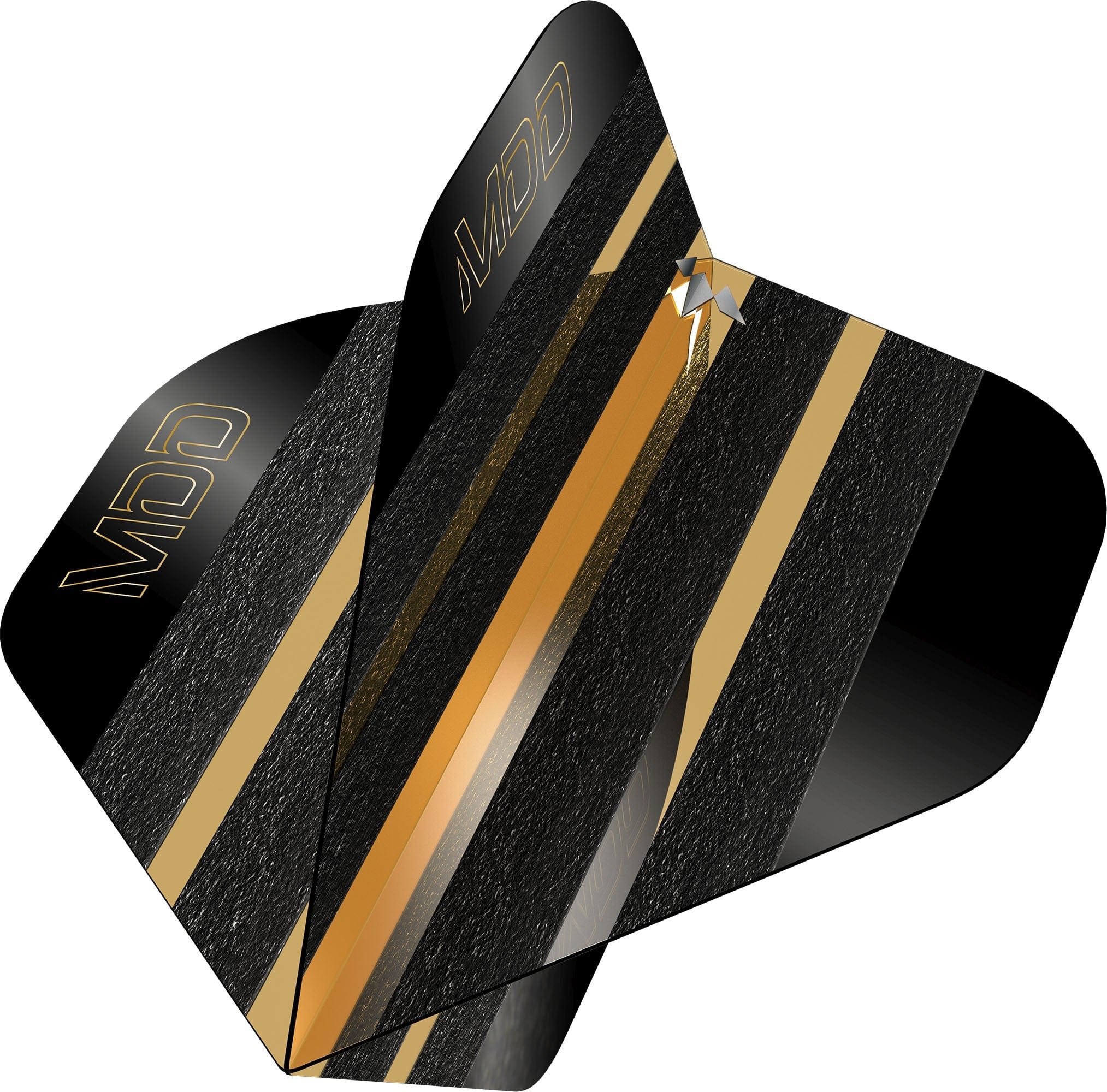Mission Solo Dart Flights - 100 Micron - Standard No2 - Mike De Decker - Black & Gold - Image 2