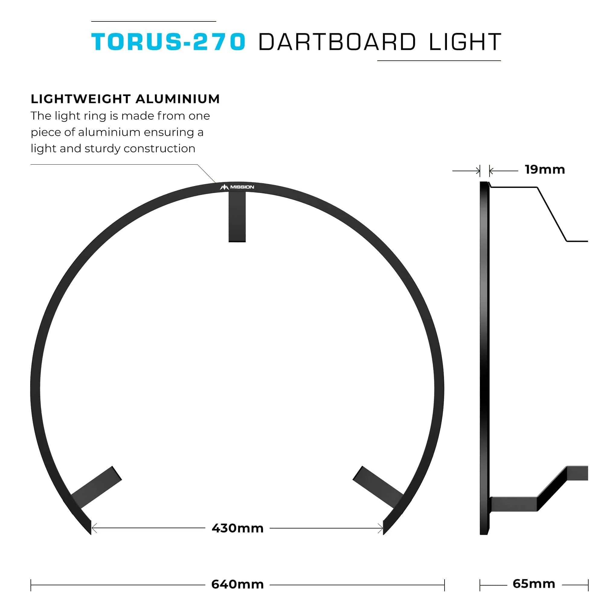 Mission Torus 270 Dartboard Lighting - Bright White Light - Image 6