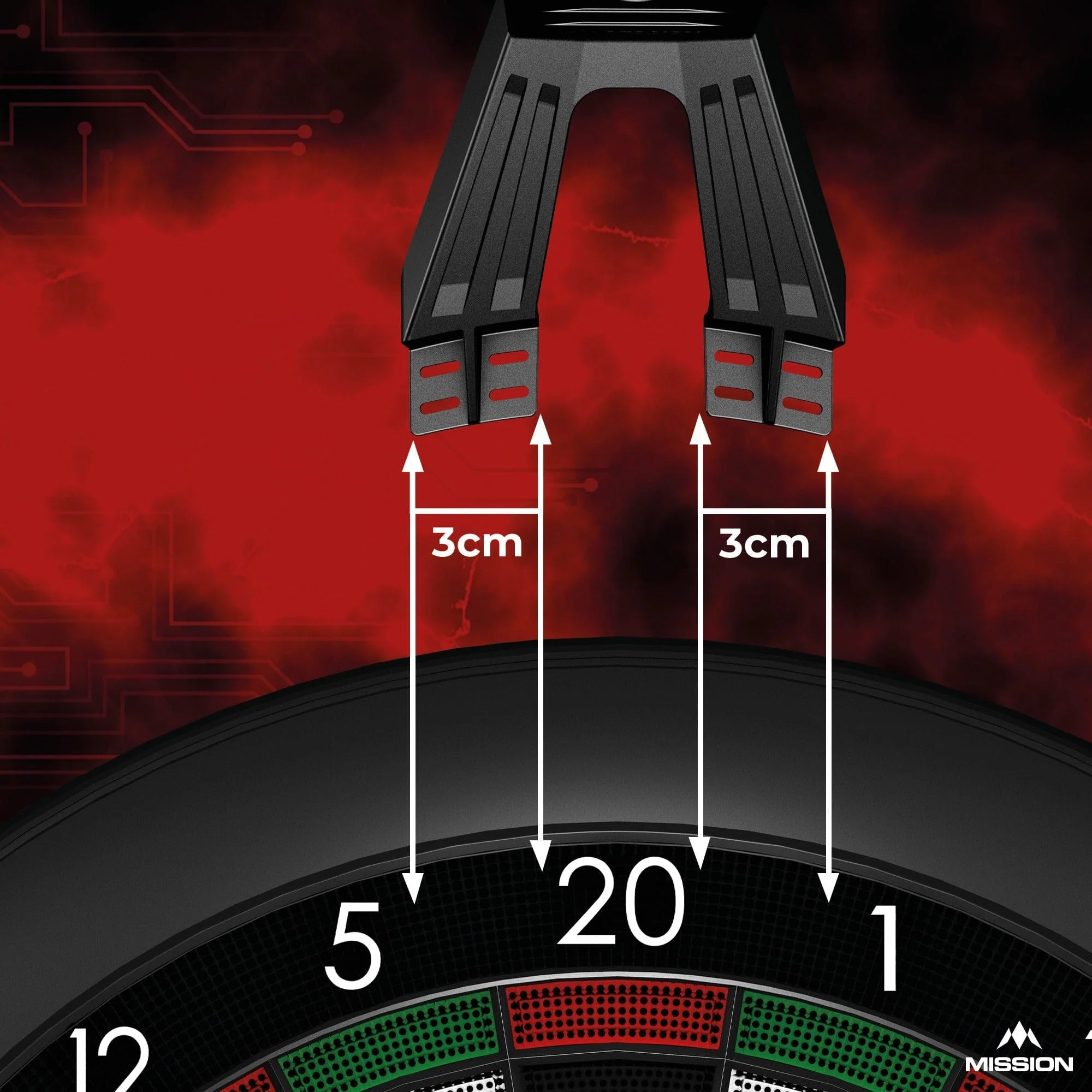 Mission Torus ST Dartboard Lighting - for Soft Tip Dartboards - Black - USB - Bright White Light - Image 2