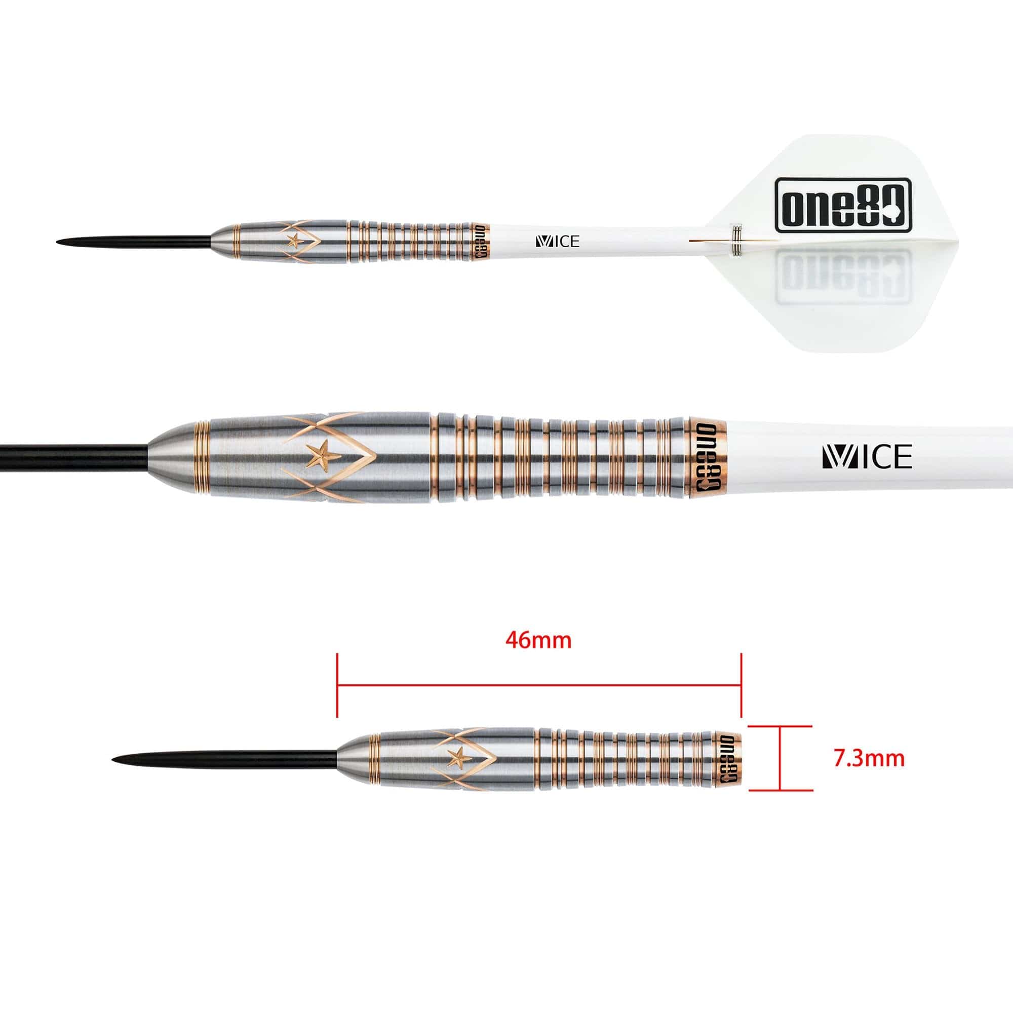 One80 Alice Law Stone Darts - Steel Tip - V2 - Bronze Star - 22g - Image 3