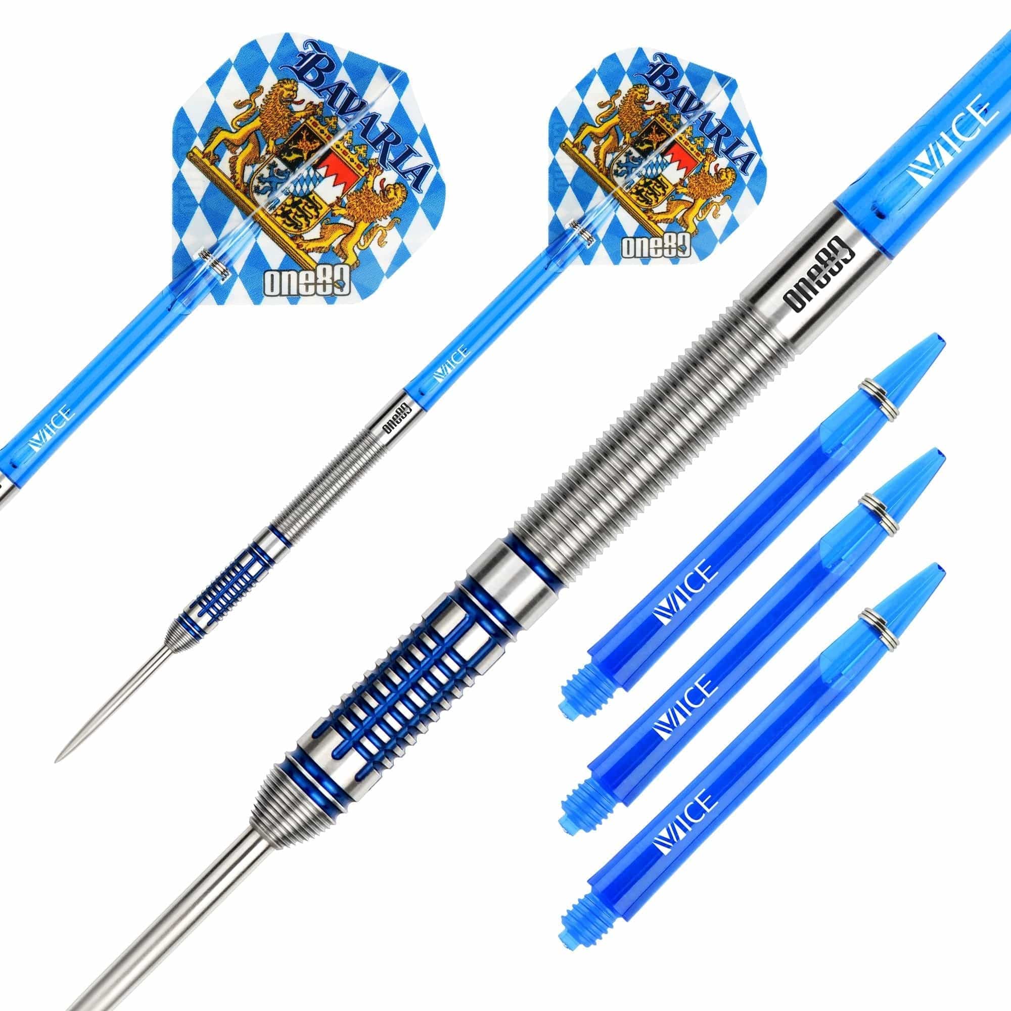 One80 Bavaria Ultra Long Darts - Steel Tip - S04 - Blue - Image 2