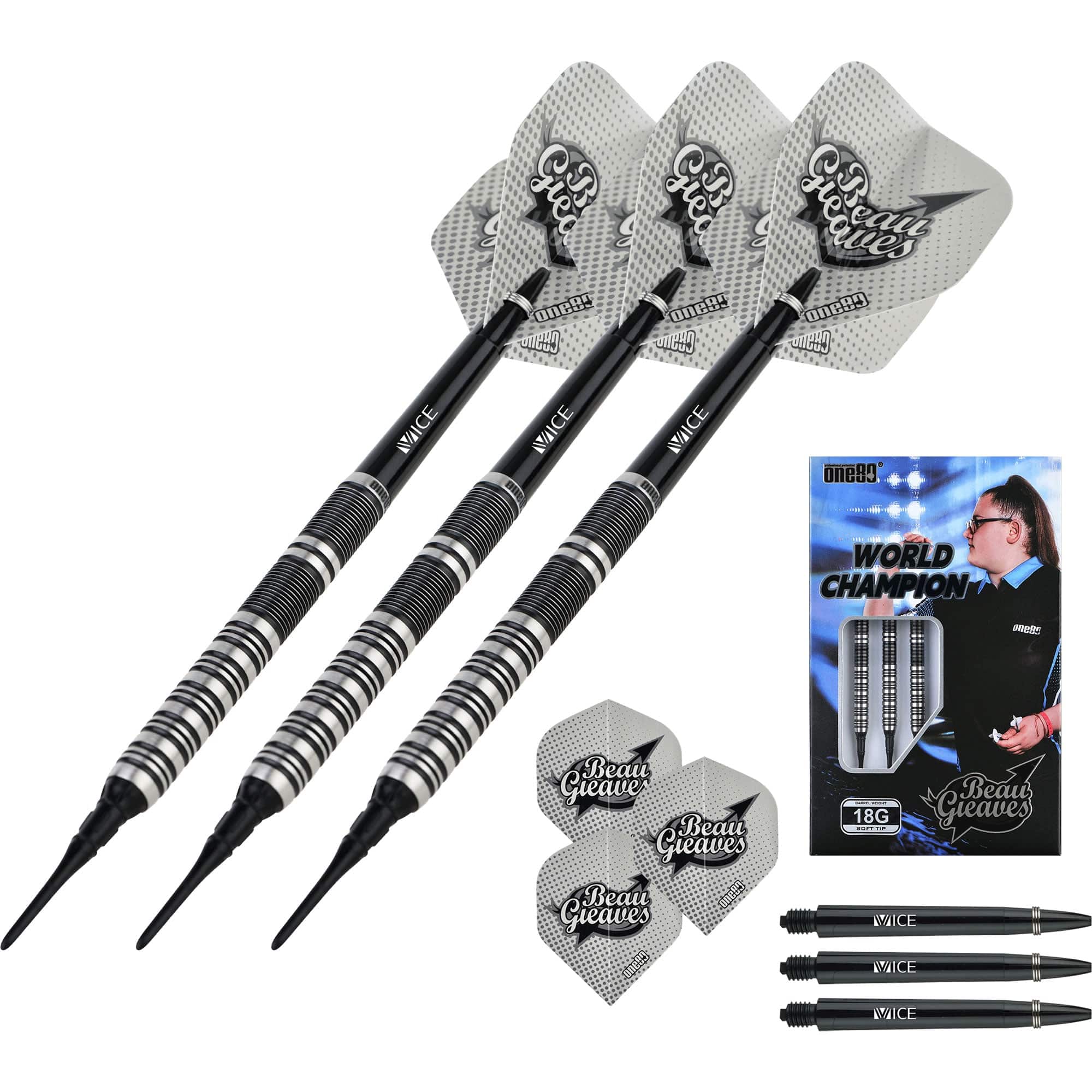 *One80 Beau Greaves Darts - Soft Tip - HD - Black & Silver - Image 5