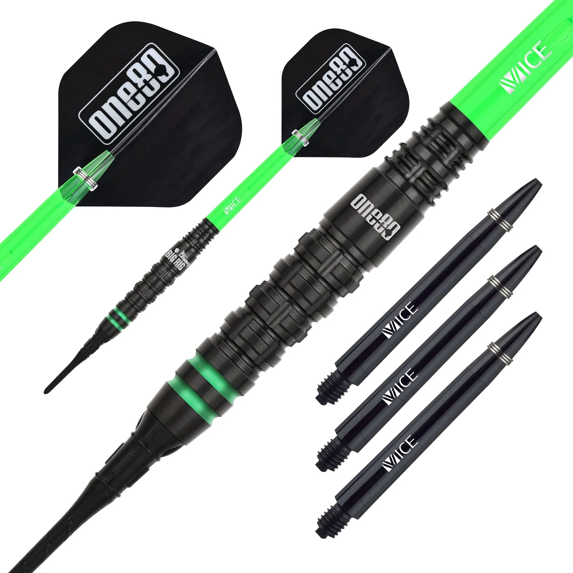One80 Ben Robb V2 Darts - Soft Tip - Big Rig - Black - Image 2
