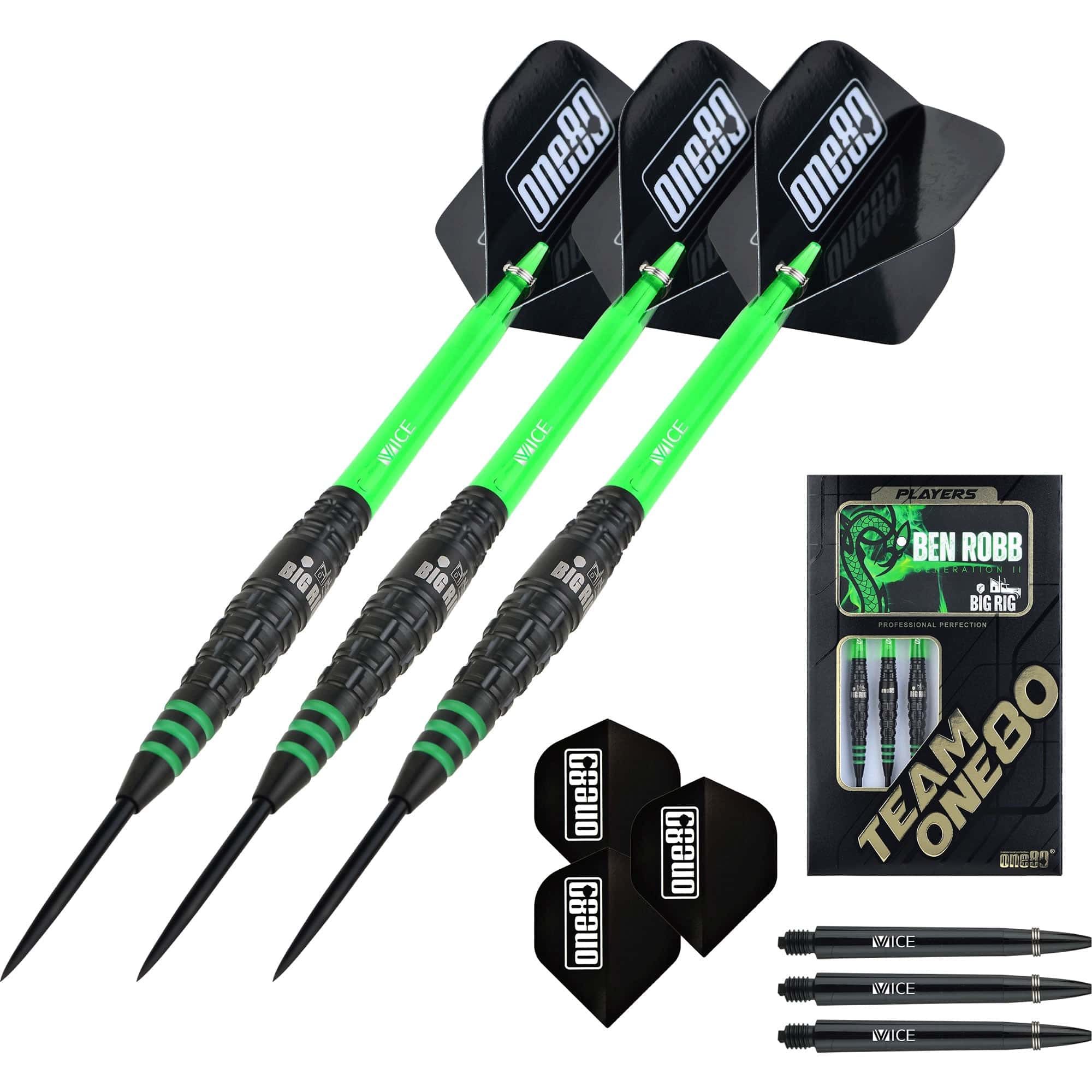 One80 Ben Robb V2 Darts - Steel Tip - Big Rig - Black - Image 6