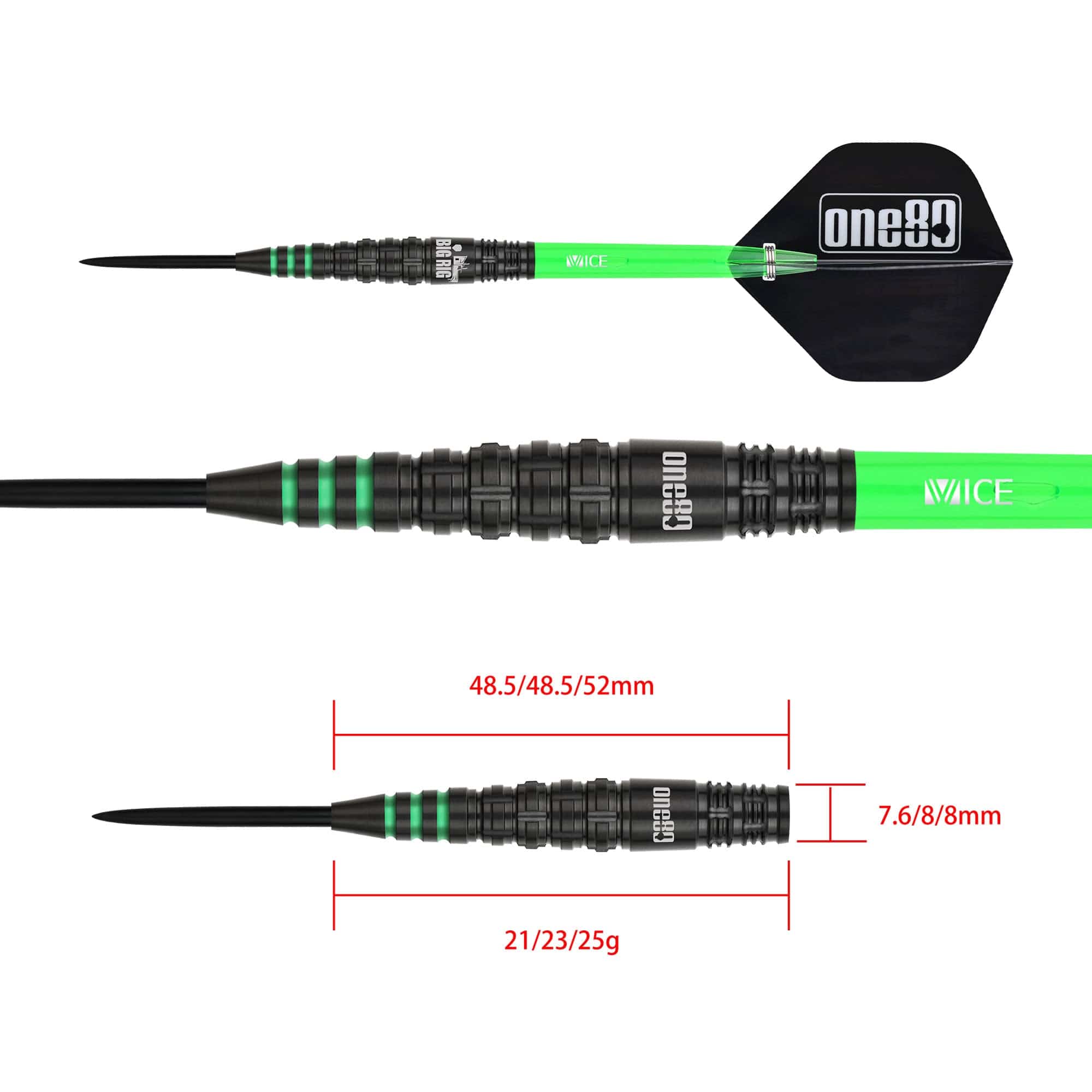 One80 Ben Robb V2 Darts - Steel Tip - Big Rig - Black - Image 7