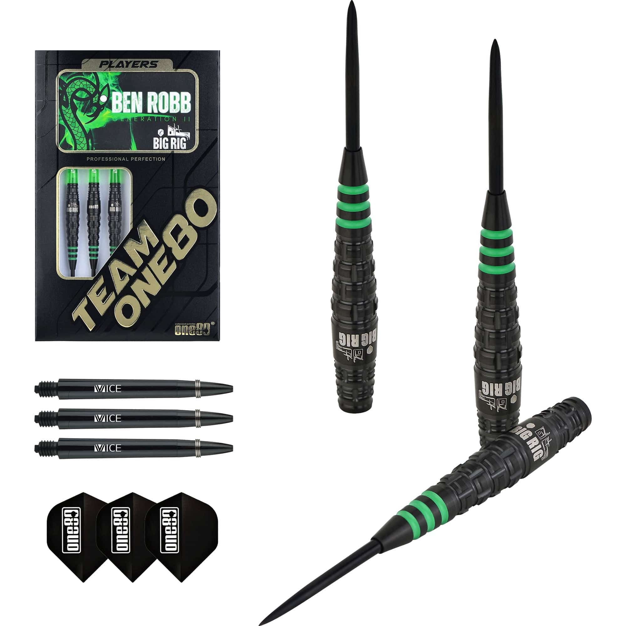 One80 Ben Robb V2 Darts - Steel Tip - Big Rig - Black - Image 9