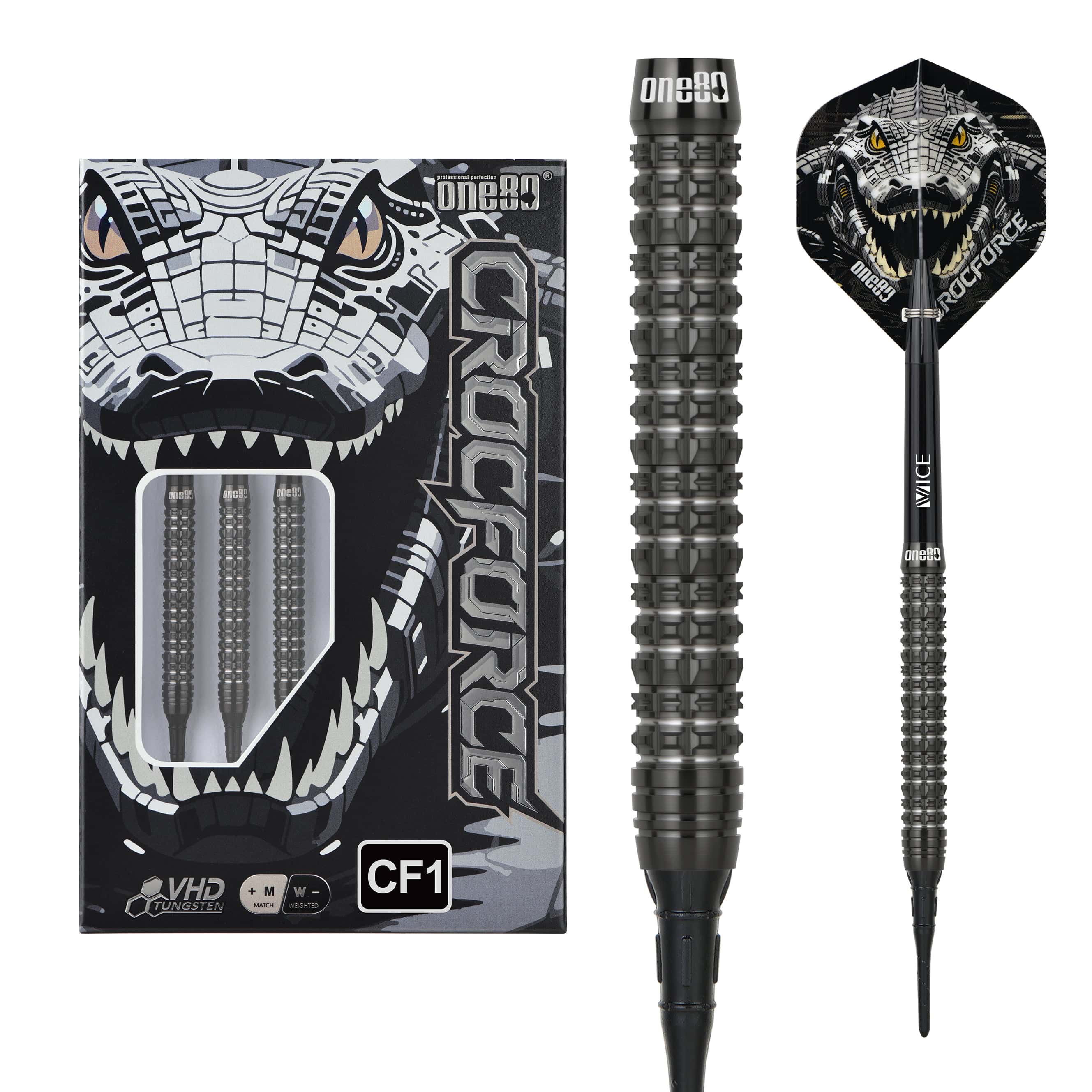 One80 Crocforce Darts - Soft Tip - 90% Tungsten - CF1