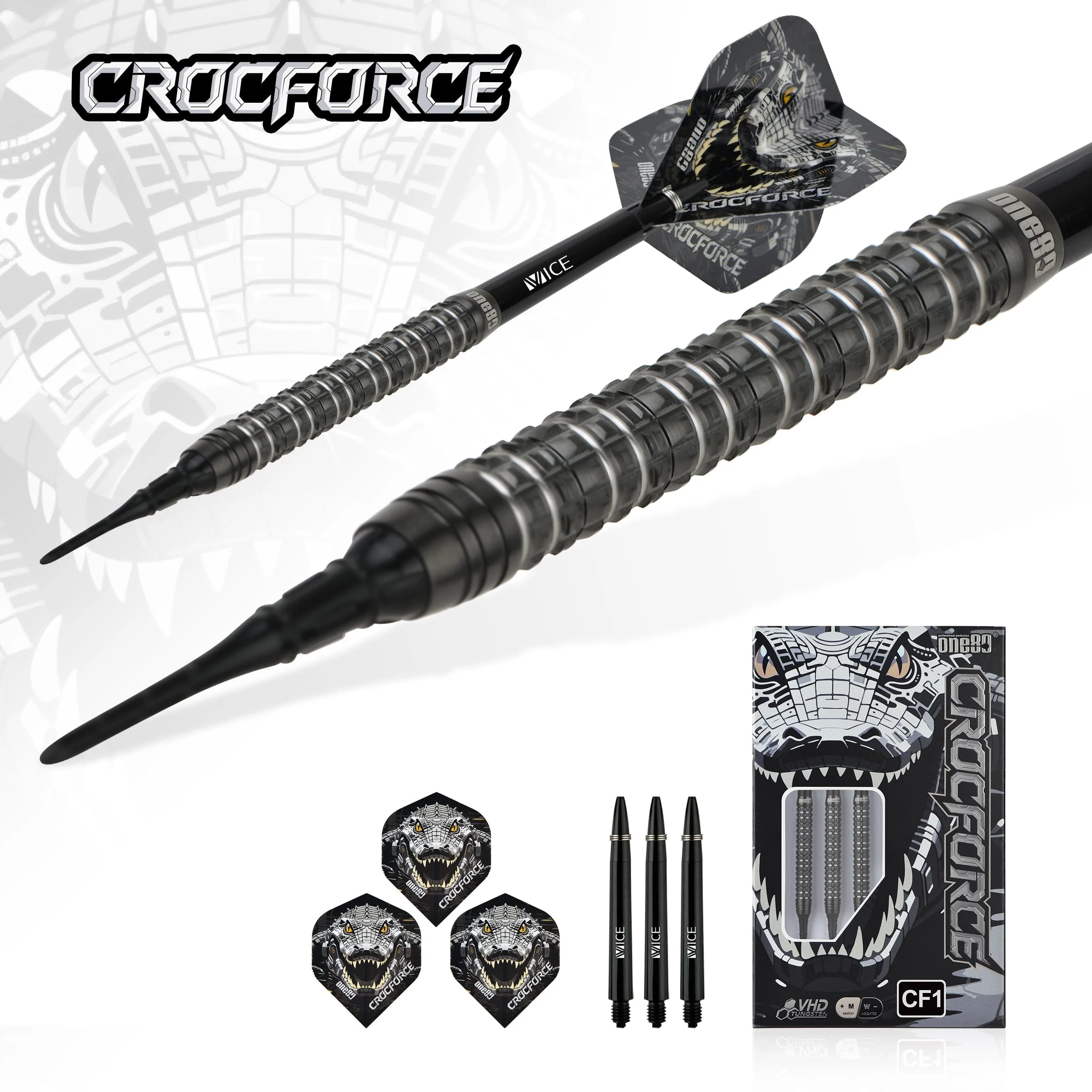 One80 Crocforce Darts - Soft Tip - 90% Tungsten - CF1 - Image 3
