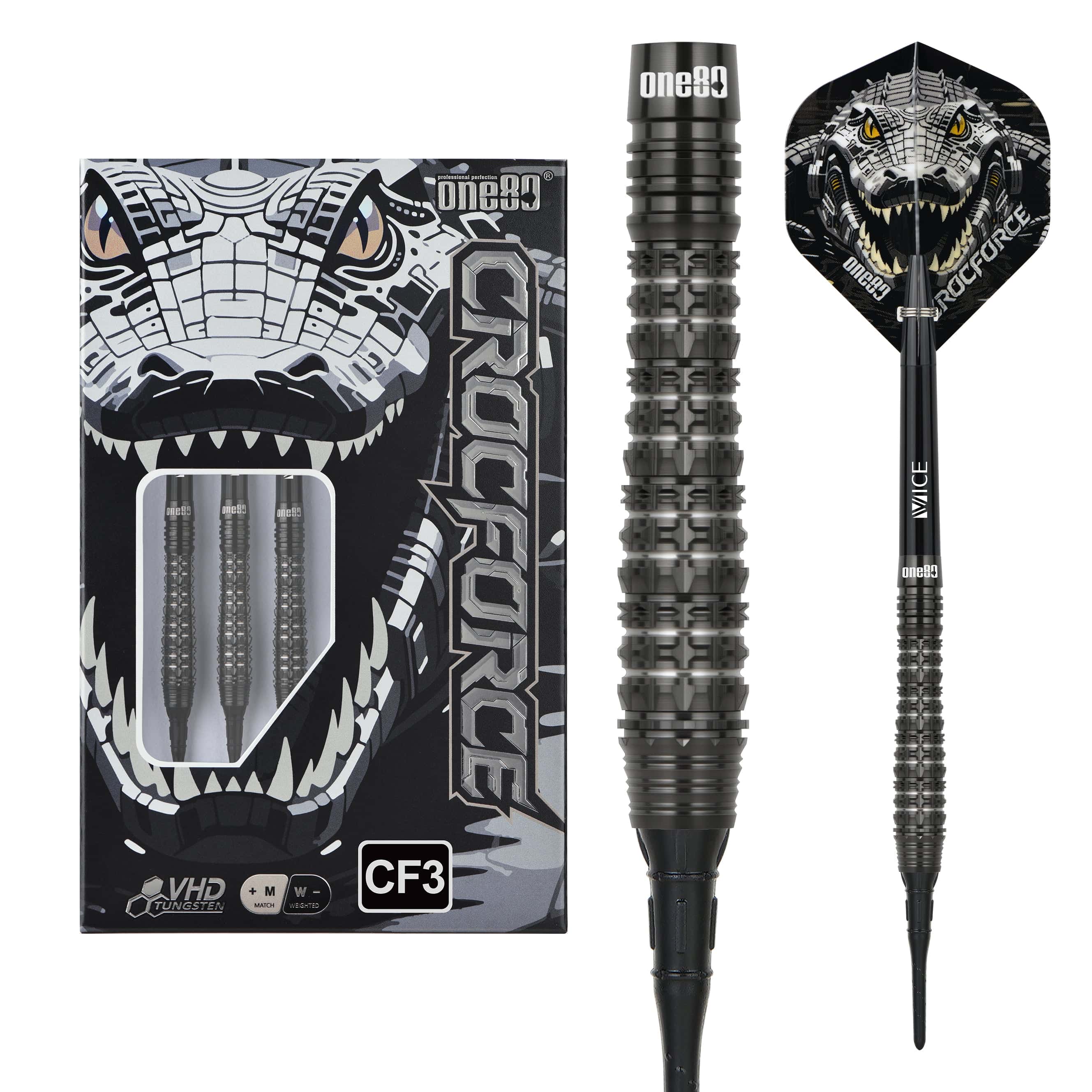 One80 Crocforce Darts - Soft Tip - 90% Tungsten - CF3