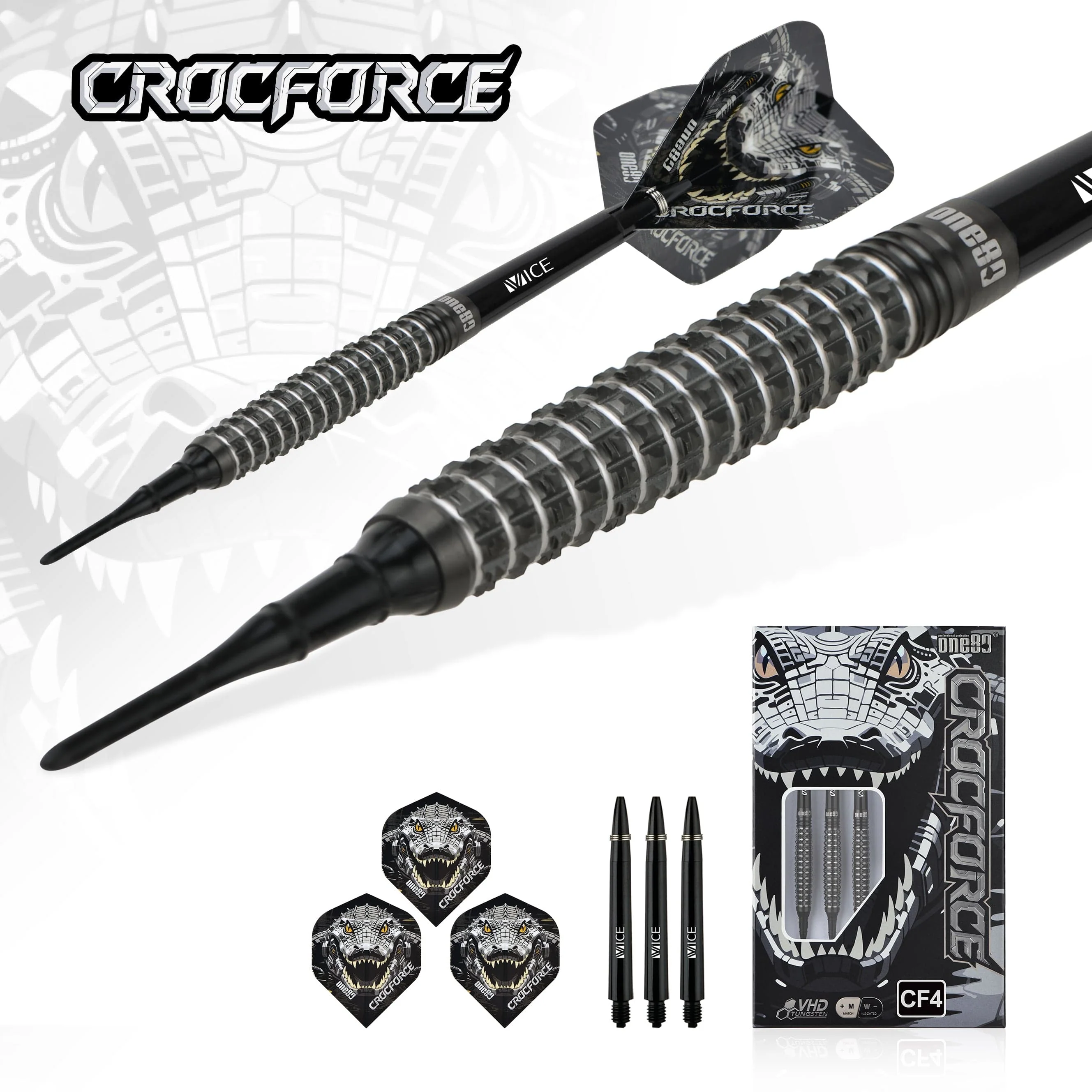 One80 Crocforce Darts - Soft Tip - 90% Tungsten - CF4 - Image 3