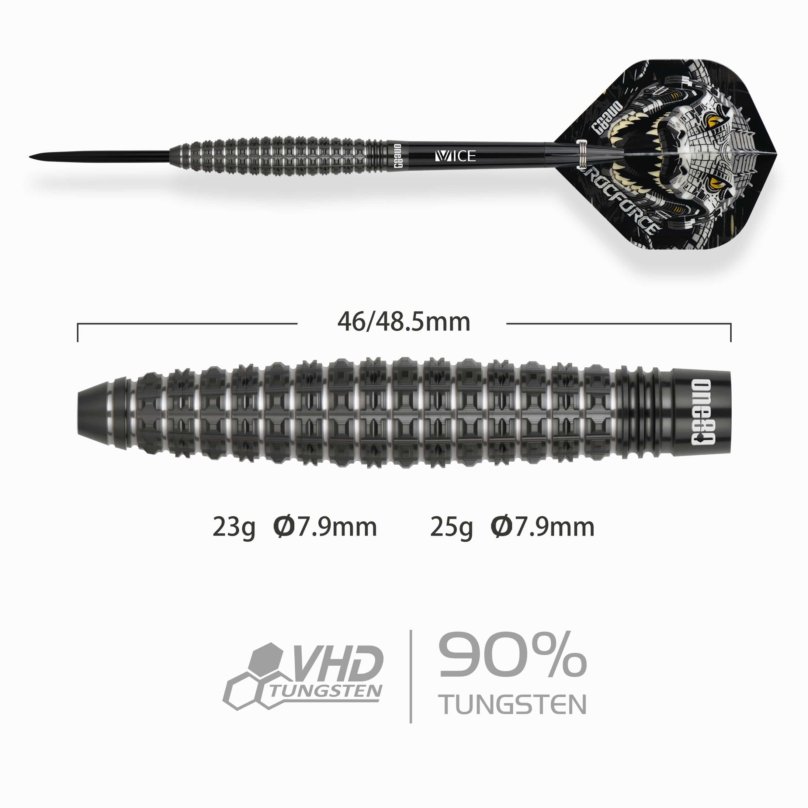 One80 Crocforce Darts - Steel Tip - 90% Tungsten - CF4 - Image 2