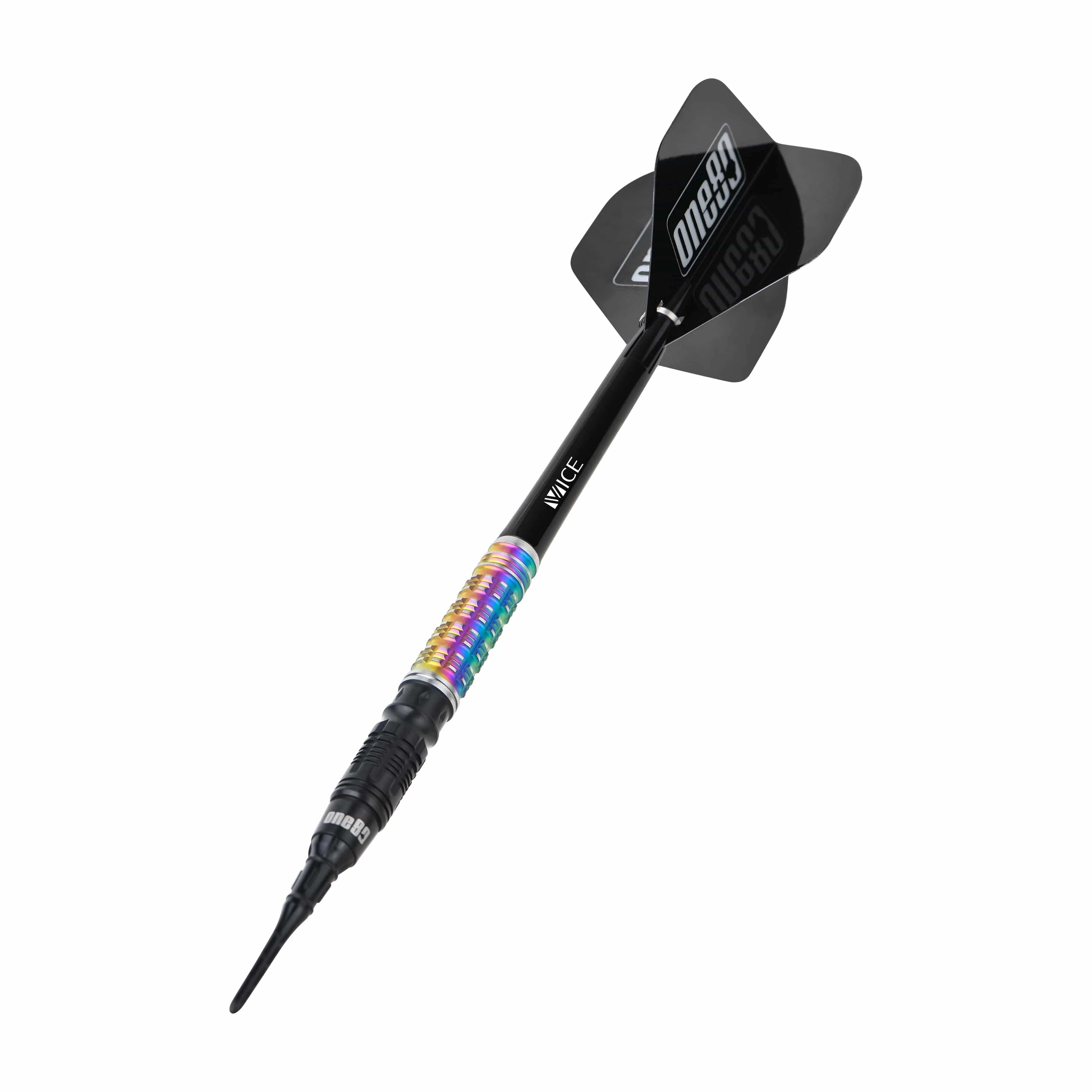 One80 Desmond Chin Darts - Soft Tip - 90% Tungsten - V2 - Black & Rainbow - 20g - Image 4