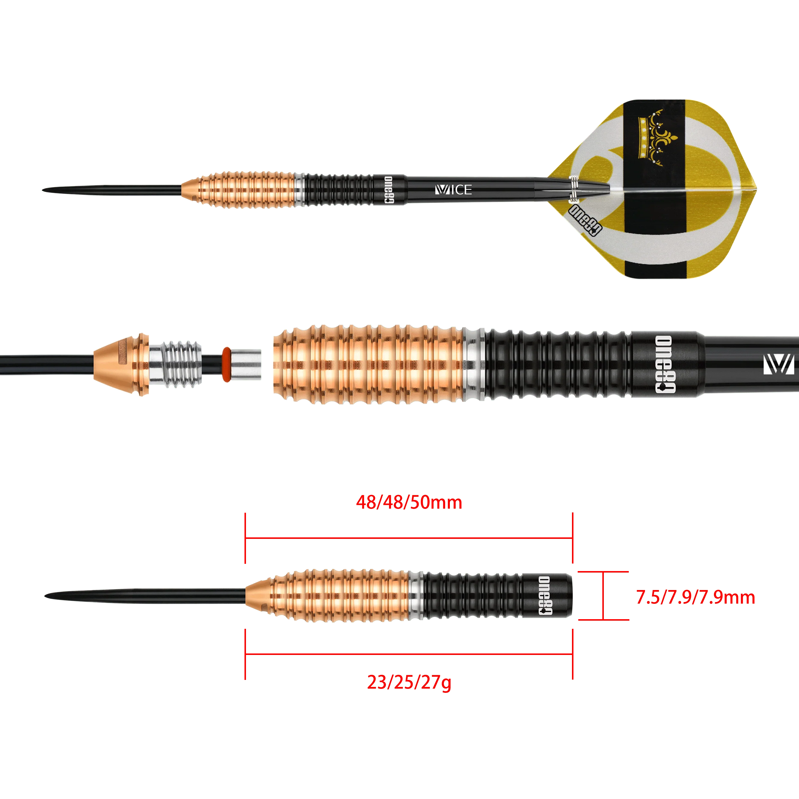 One80 Deta Hedman Darts - R2 Interchange - Steel Tip - 90% Tungsten - V3 - Image 3