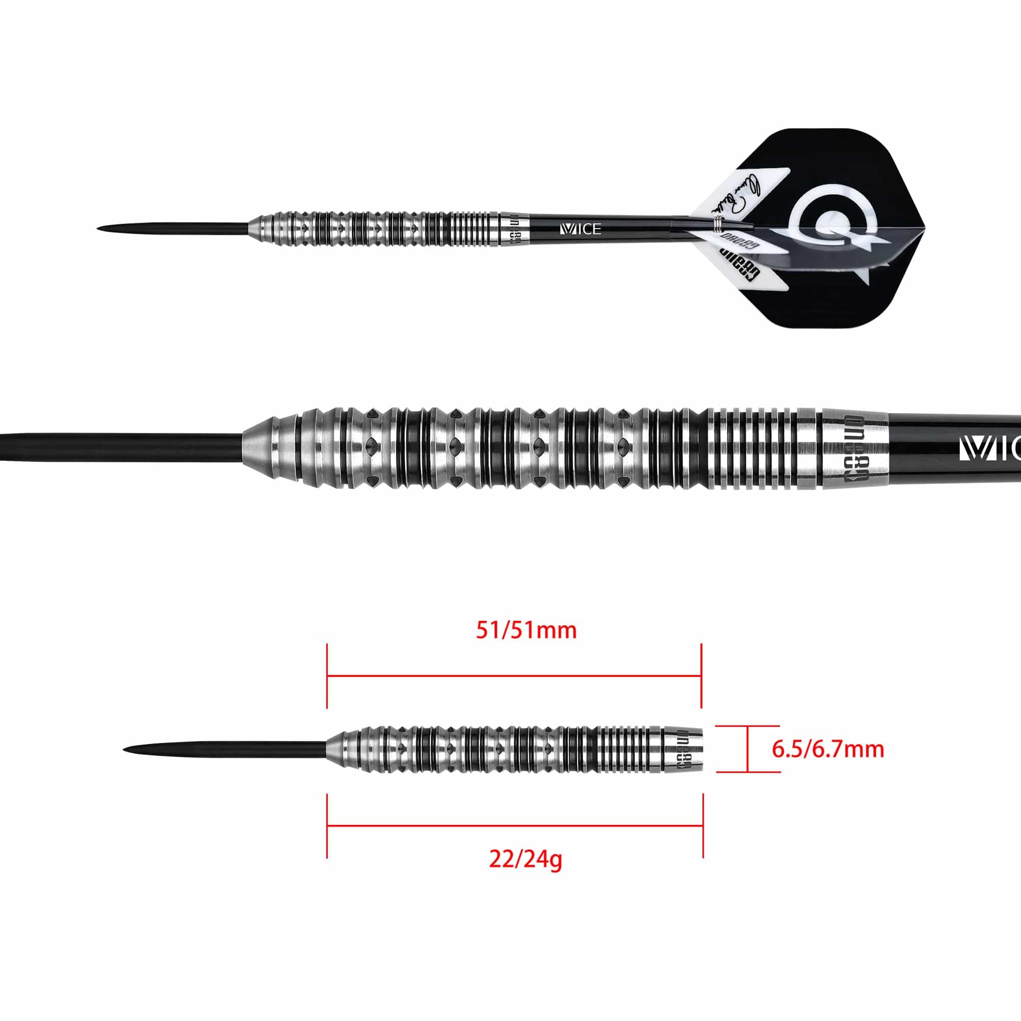 *One80 Elmar Paulke Darts - Steel Tip - V2 - Black & Silver - Image 5