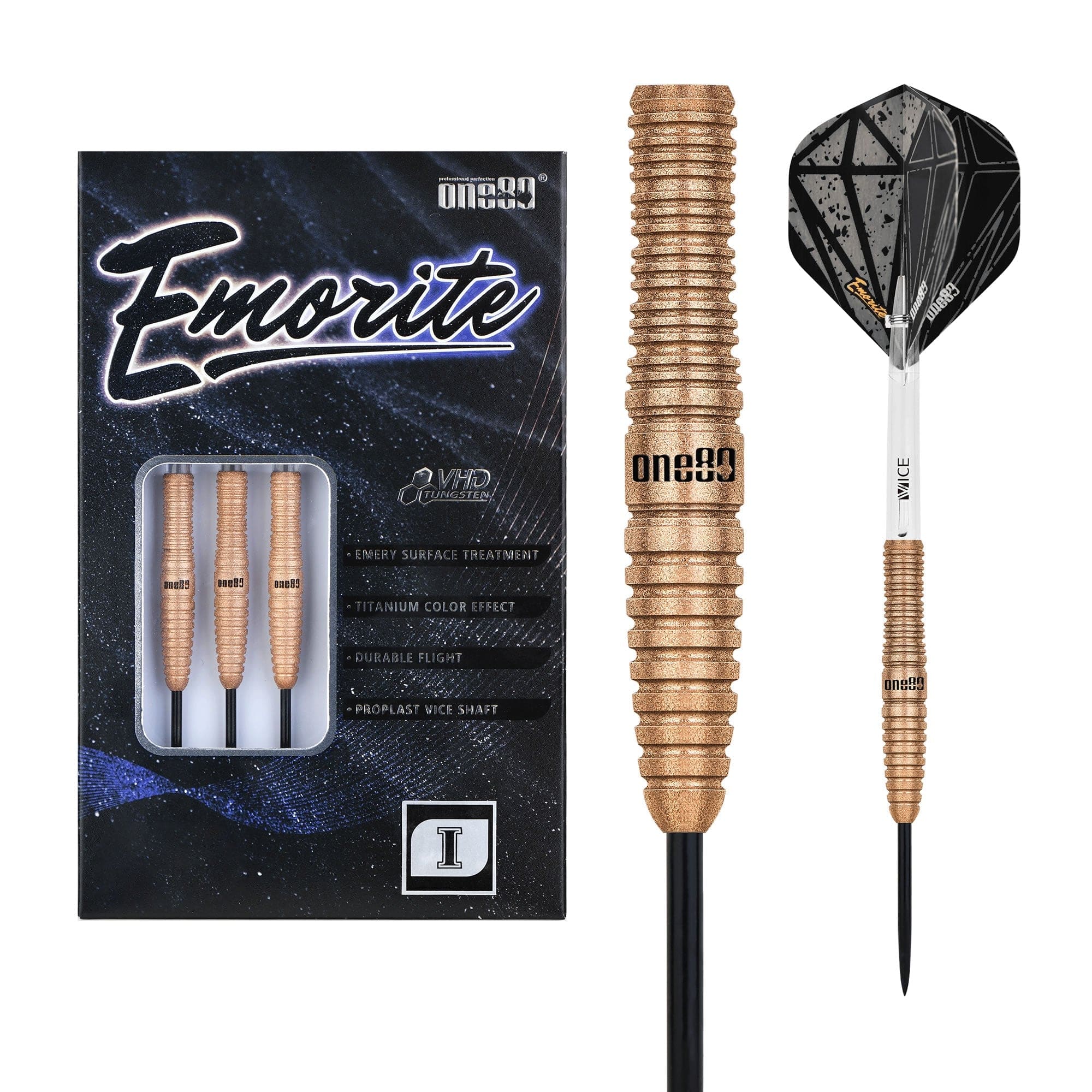 One80 Emorite 01 Darts - Steel Tip - 90% Tungsten - Rose Gold - Image 3