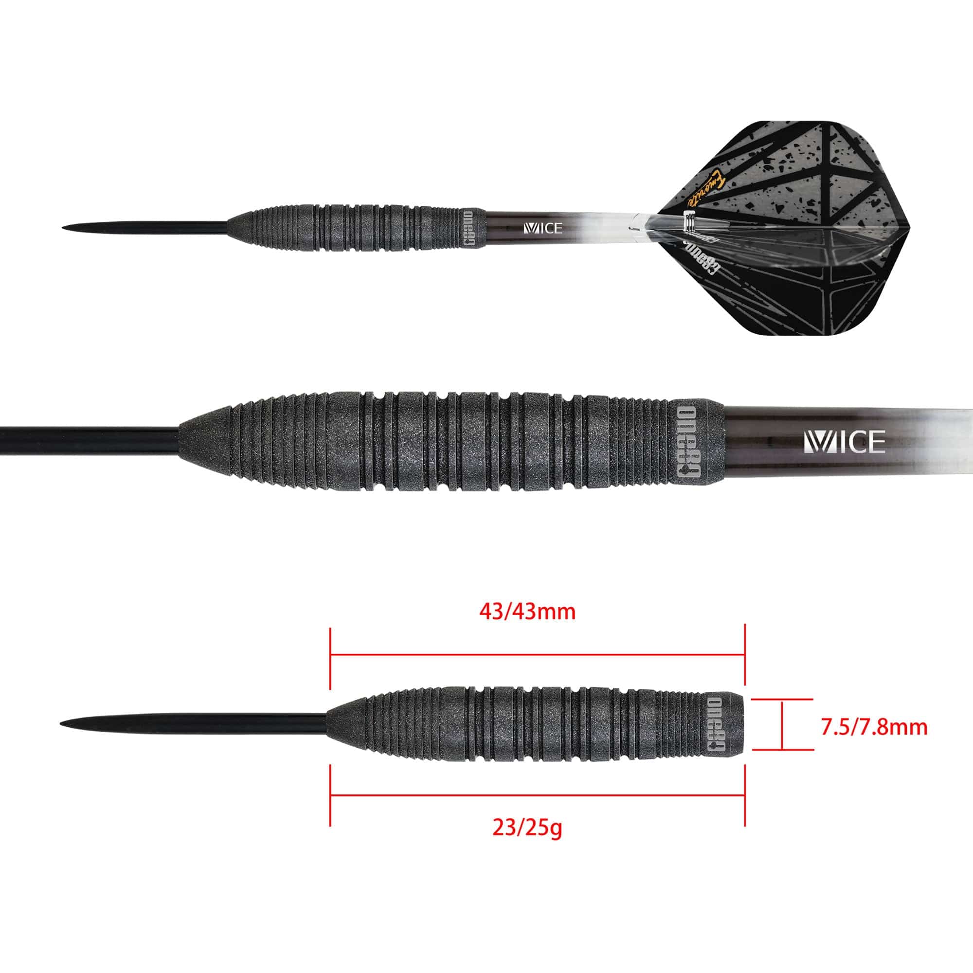 One80 Emorite 04 Darts - Steel Tip - 90% Tungsten - Black - Image 6