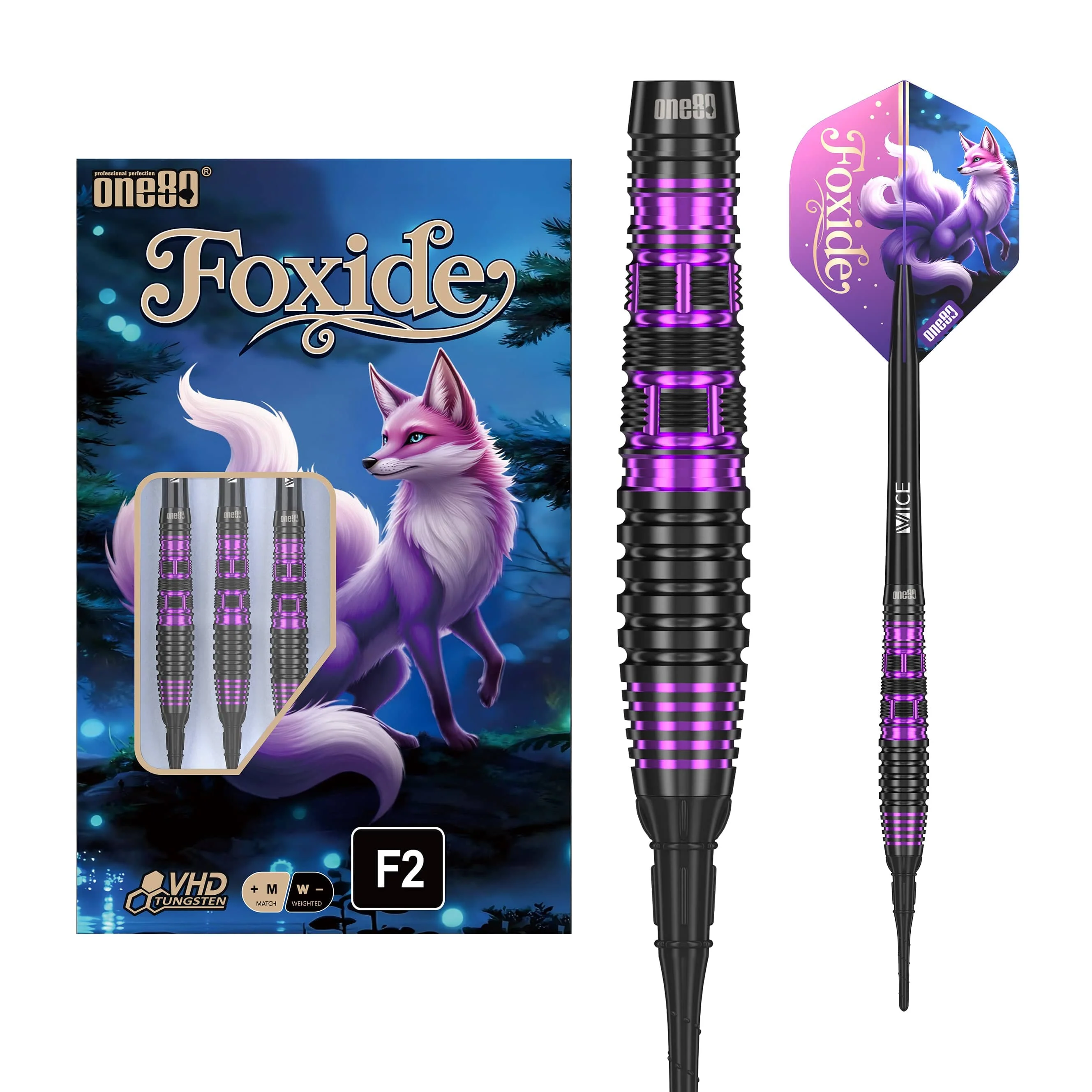 One80 Foxide Darts - Soft Tip - 90% Tungsten - F2