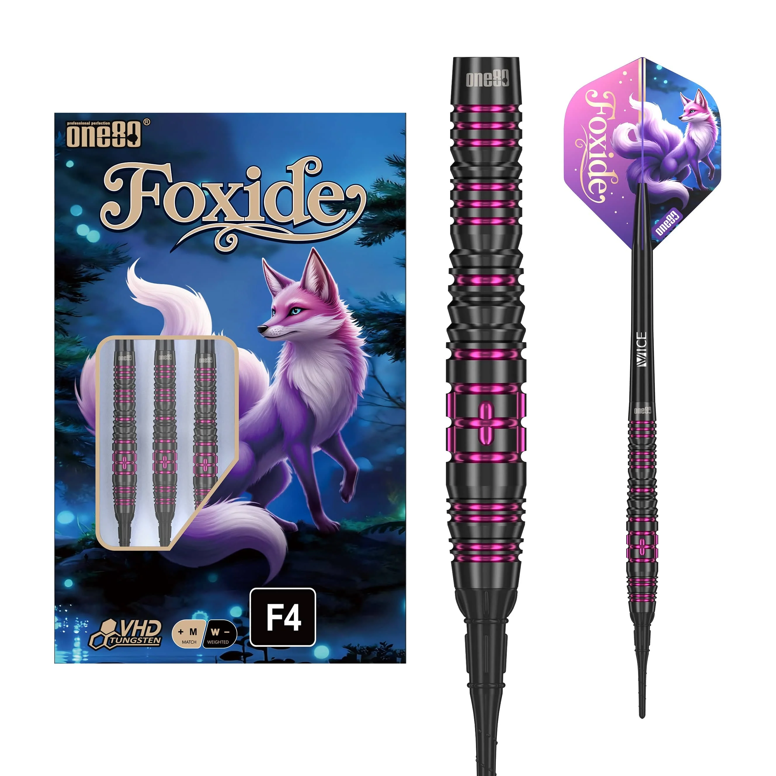 One80 Foxide Darts - Soft Tip - 90% Tungsten - F4