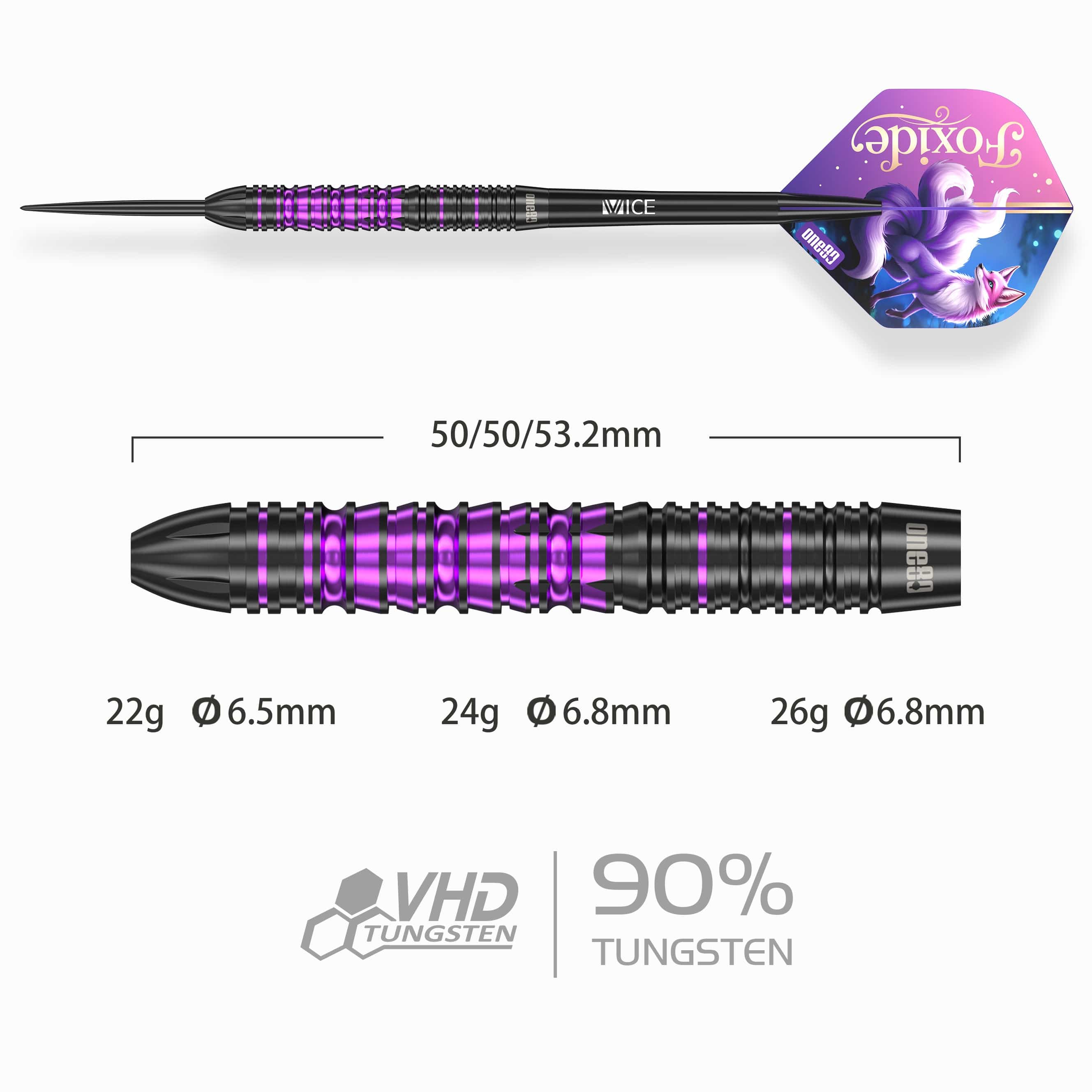 One80 Foxide Darts - Steel Tip - 90% Tungsten - F1 - Image 2