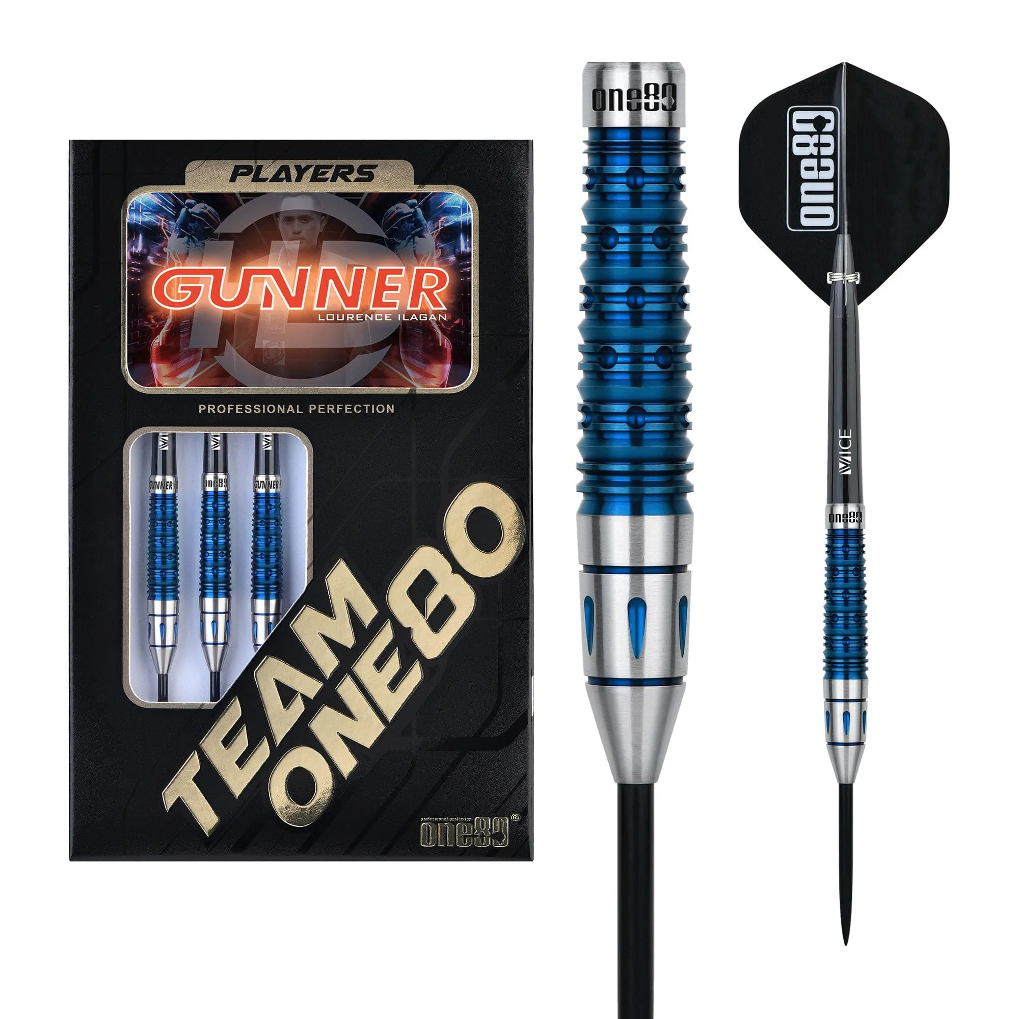 One80 Gunner Darts - Steel Tip - HD - Lourence Ilagan - Blue - Image 3