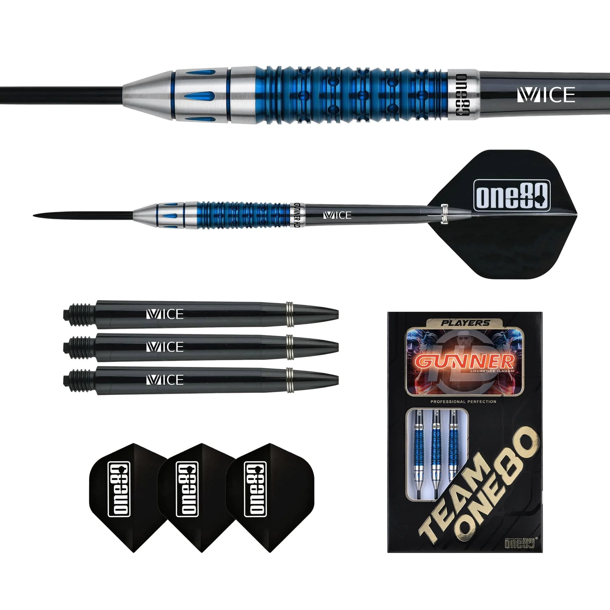 One80 Gunner Darts - Steel Tip - HD - Lourence Ilagan - Blue - Image 4